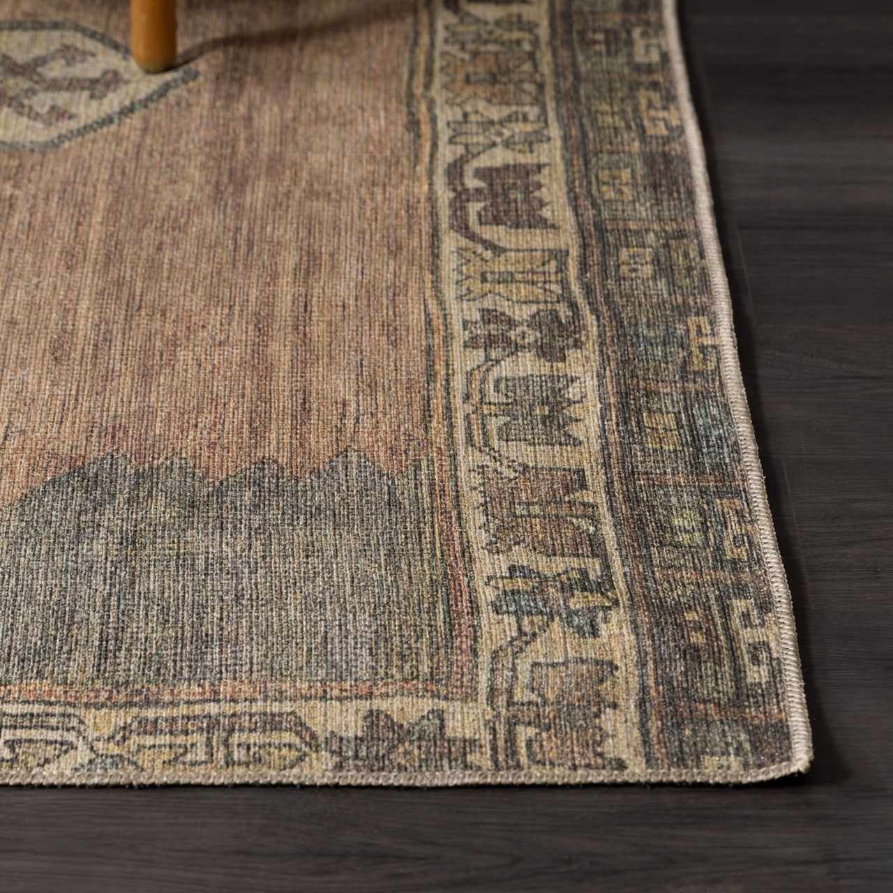 Mirella Area Rug  Machine Washable  Low Pile Chenille-Polyester