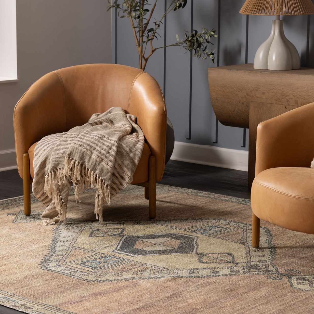 Mirella Area Rug  Machine Washable  Low Pile Chenille-Polyester