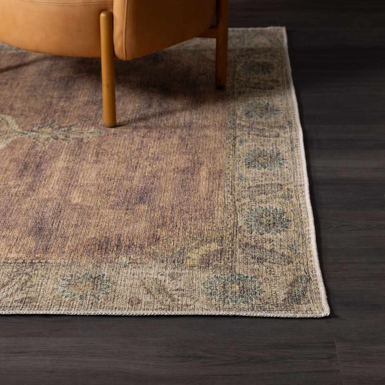 Pavo Washable Area Rug  Machine Woven Chenille-Polyester