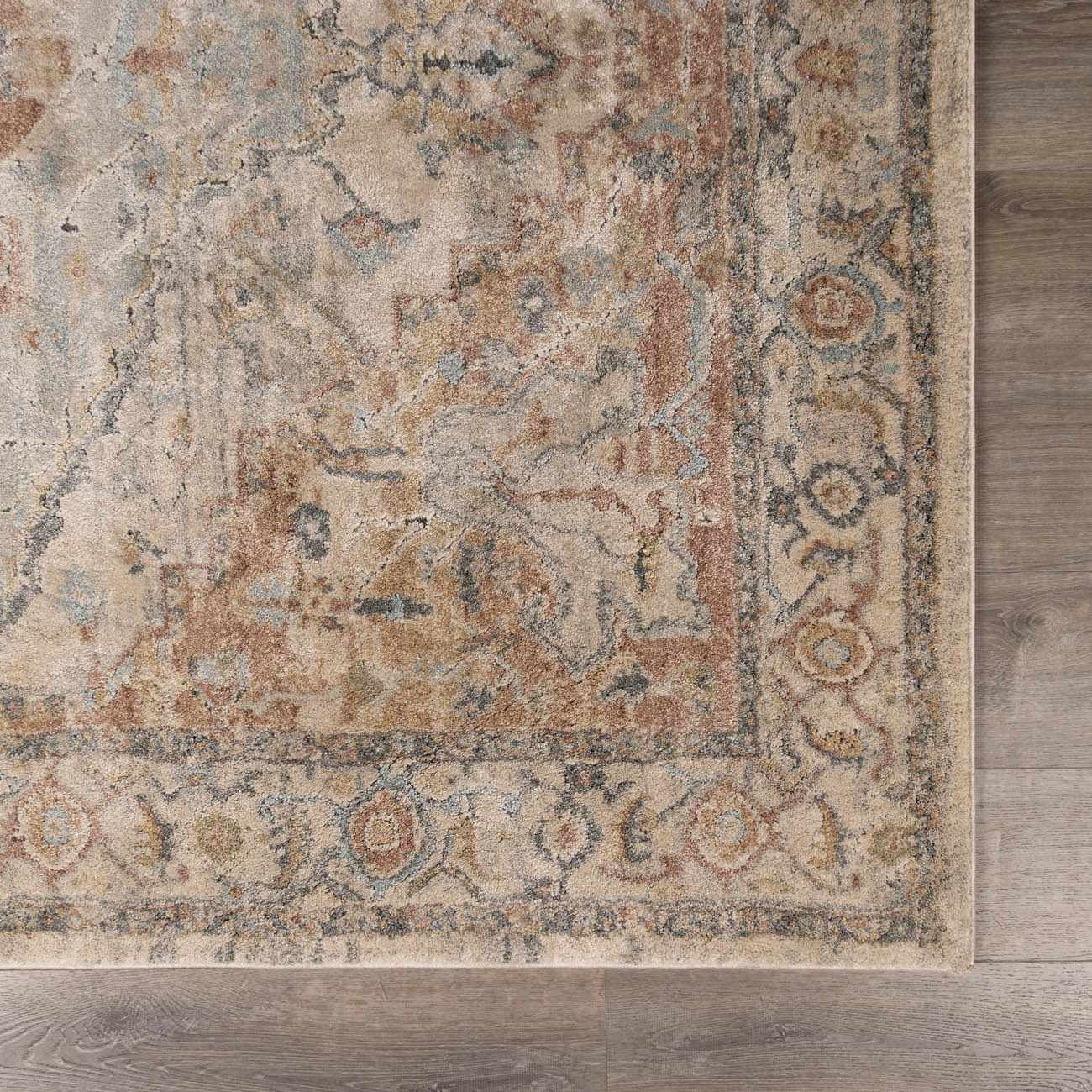 Bela Luxe Rug  High Pile, Machine Woven, Beige & Blue