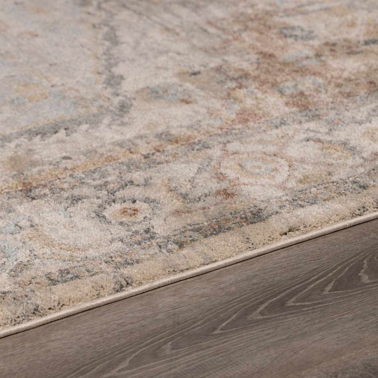 Bela Luxe Rug  High Pile, Machine Woven, Beige & Blue