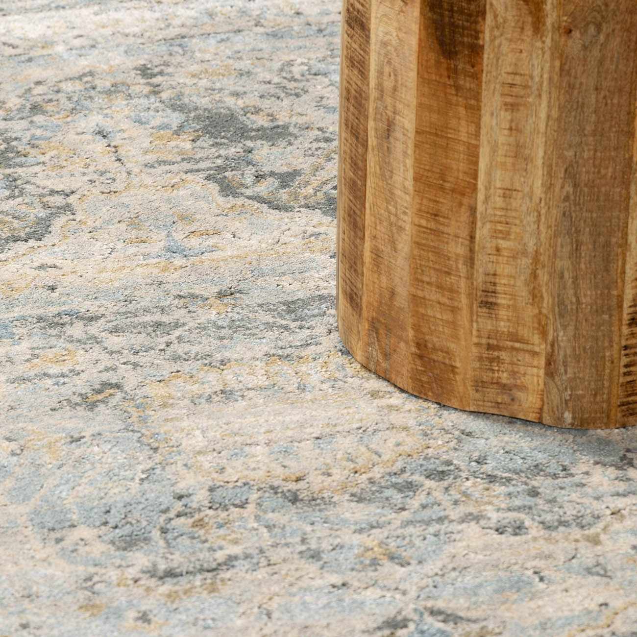 Belo Blue Luxe Rug  High Pile, Machine Woven