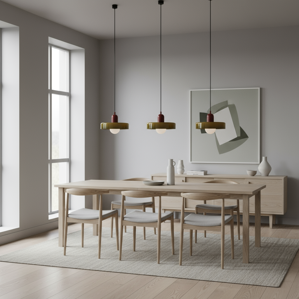 Luna Colored Glass Pendant Light | Adjustable Height, Modern Design