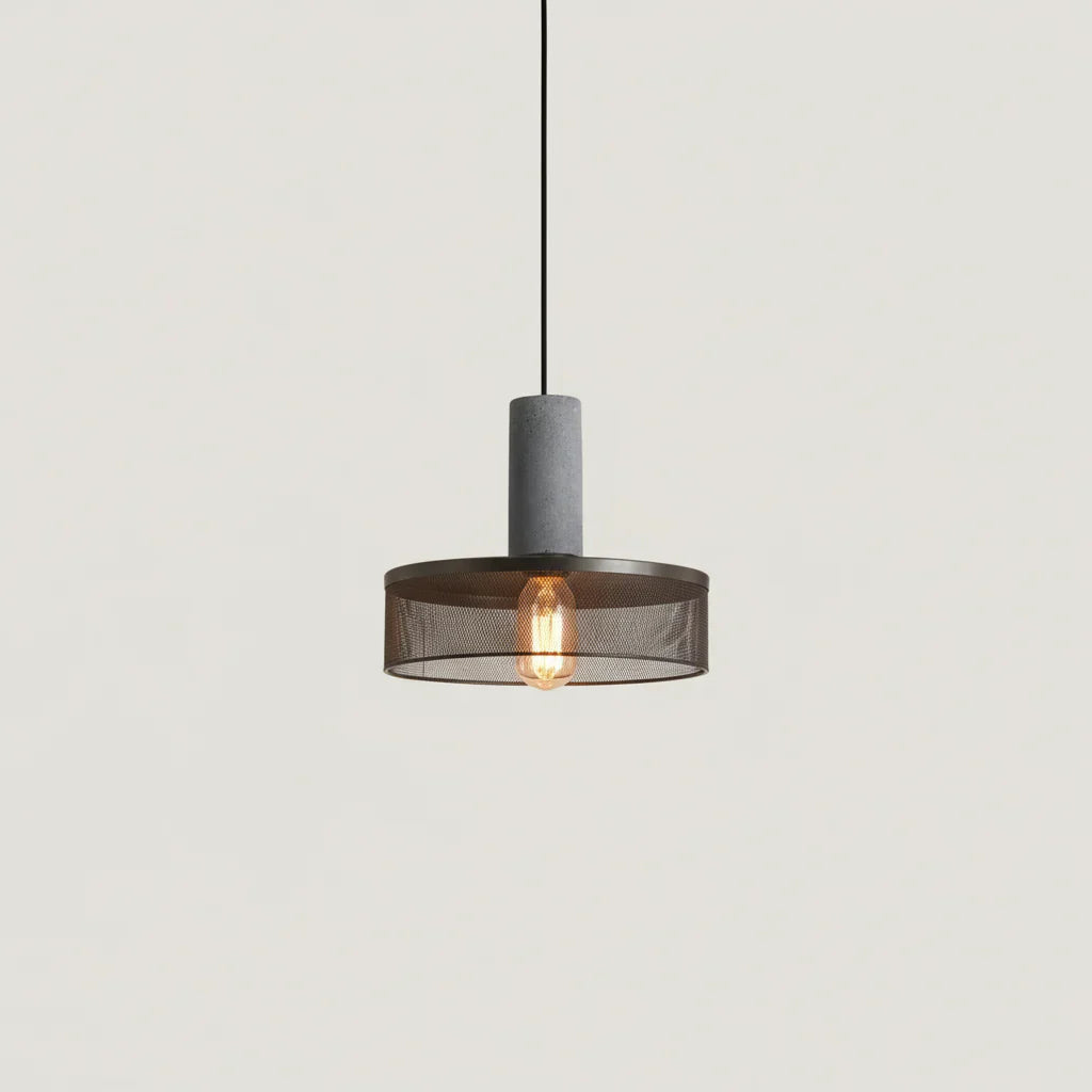 Brix Industrial Pendant Light | Cement & Iron, Adjustable Cable