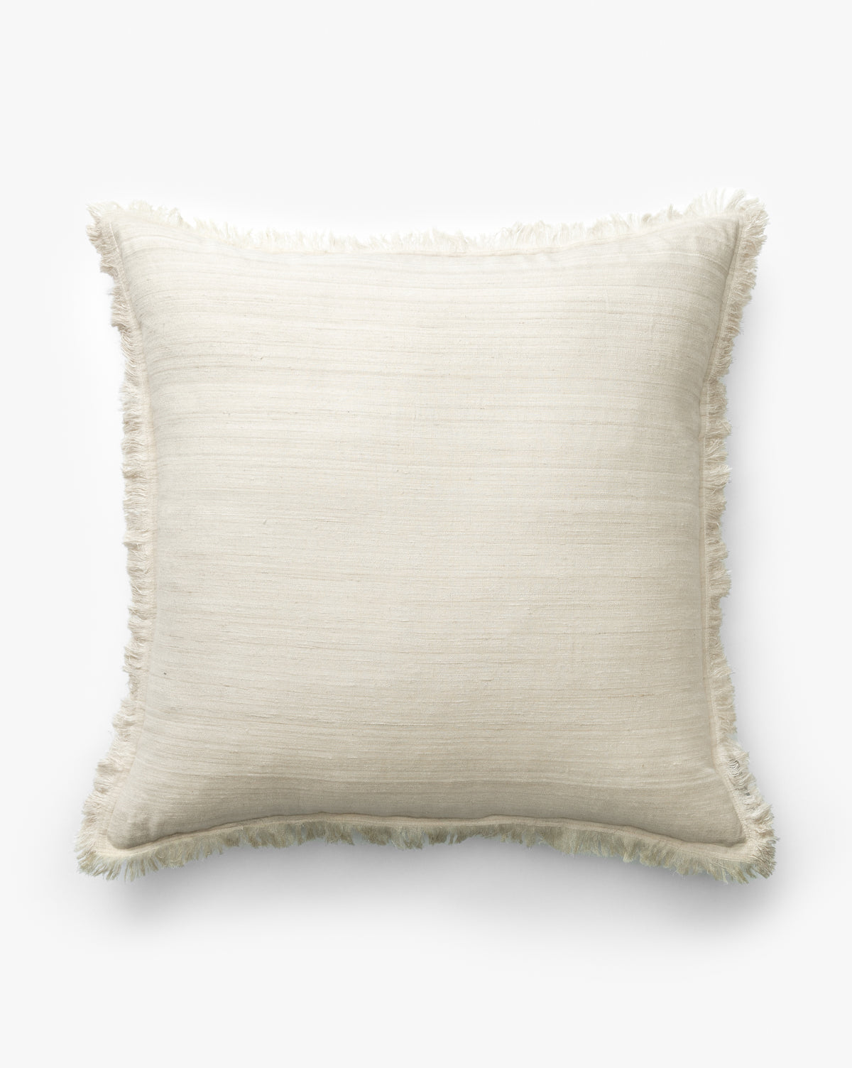 Bela Silk Fringe Pillow Cover  Woven Texture, Charcoal & Sage