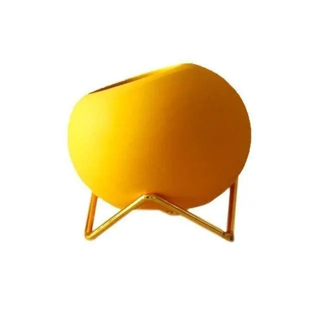 Cleo Ceramic Plant Pot | Modern Design with Steel Stand
