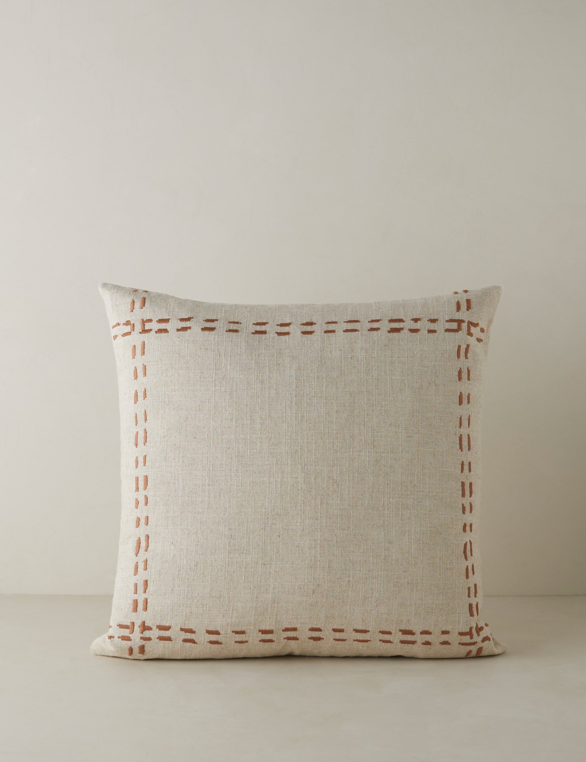 Bento Embroidered Pillow | Linen with Double Stitch Detail