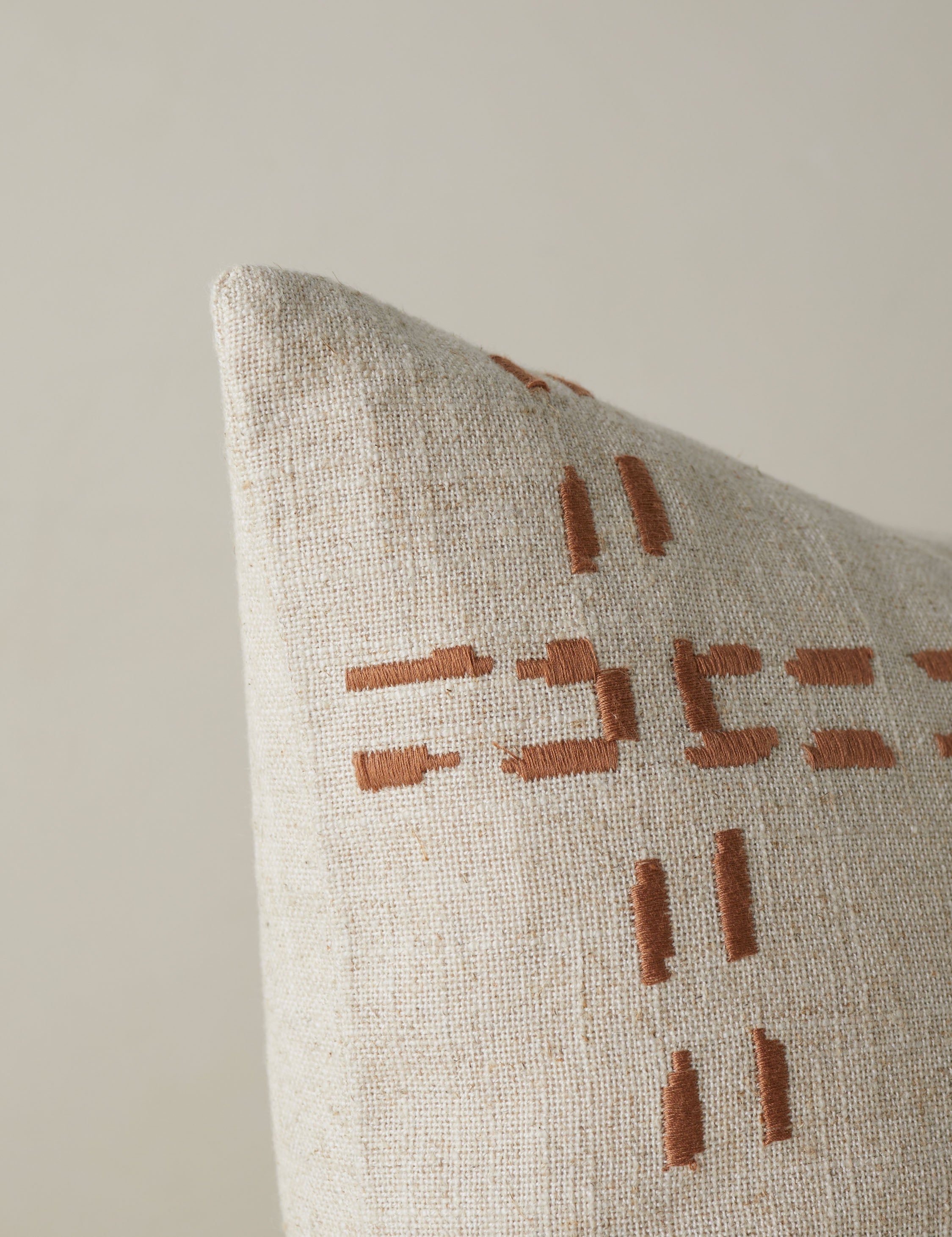 Bento Embroidered Pillow | Linen with Double Stitch Detail