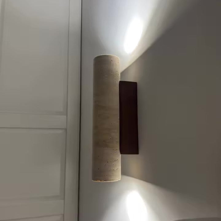Bento Wabi Sabi Wandlamp | Uniek Travertijnontwerp, Warm LED Licht