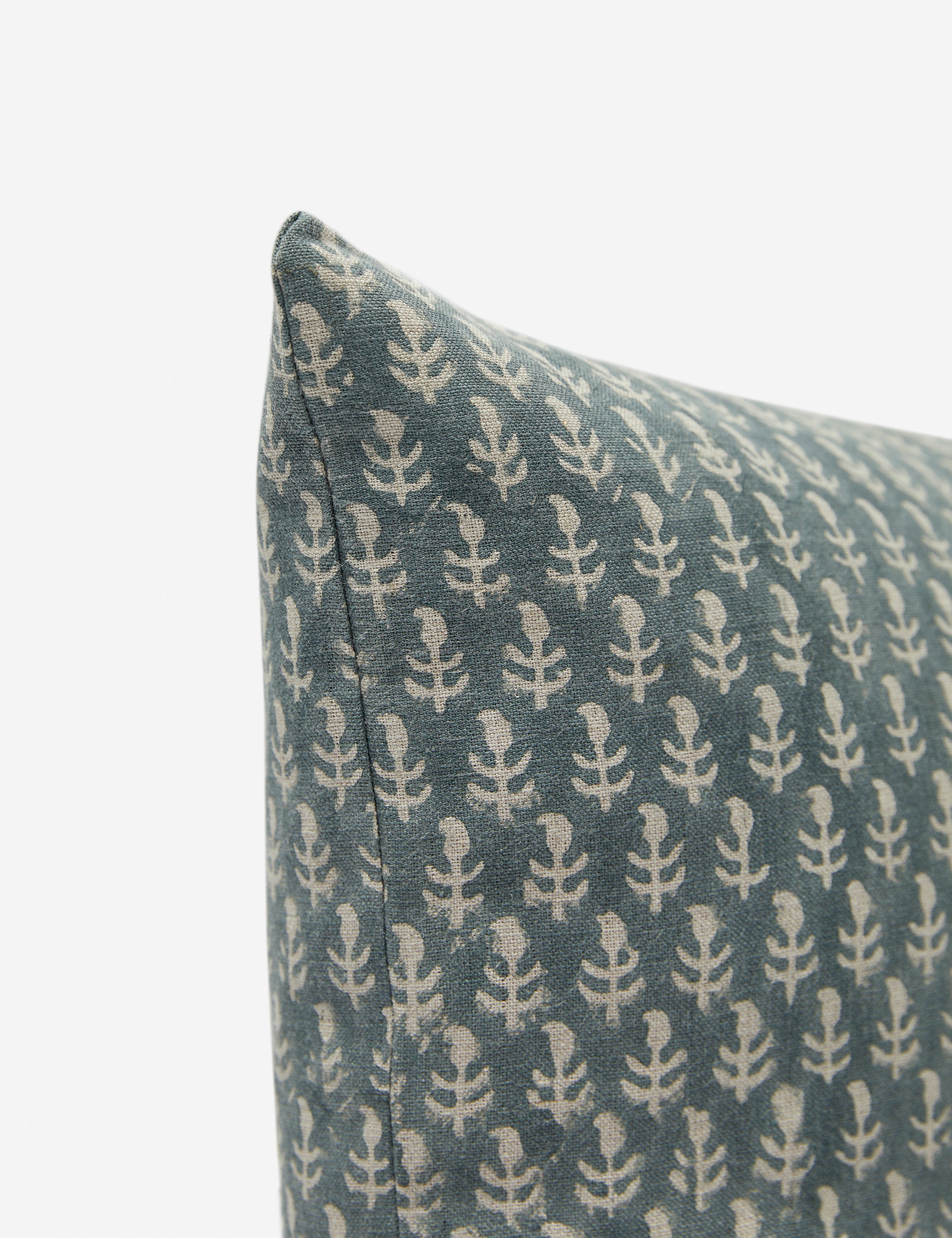 Astra Linen Pillow | Handmade Block Print, Floral Design