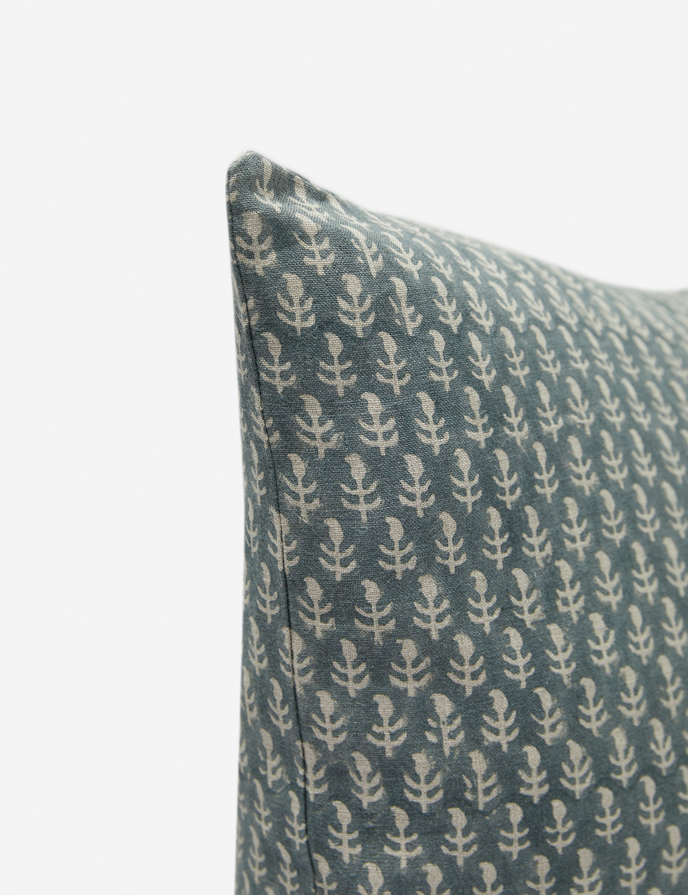 Astra Linen Pillow | Handmade Block Print, Floral Design
