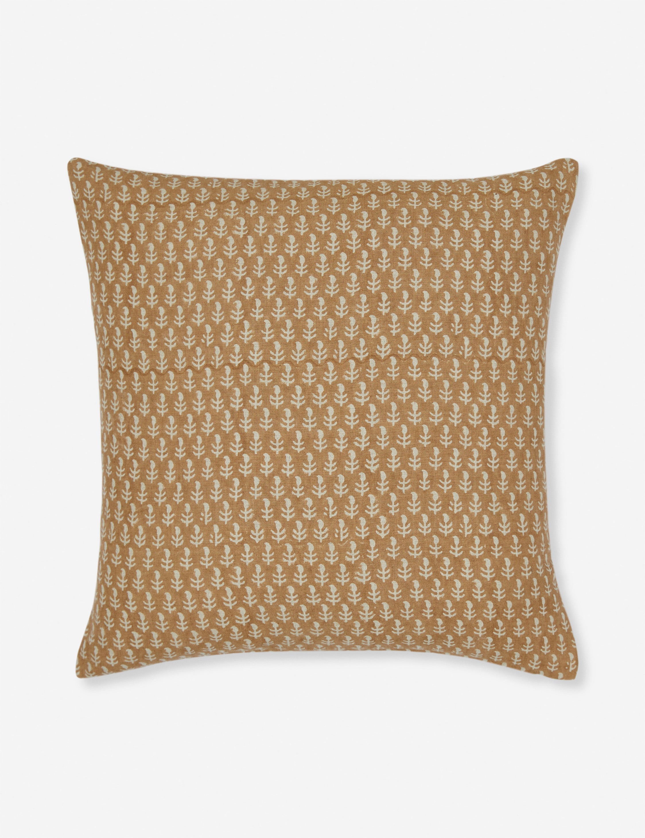 Astra Linen Pillow | Handmade Block Print, Floral Design