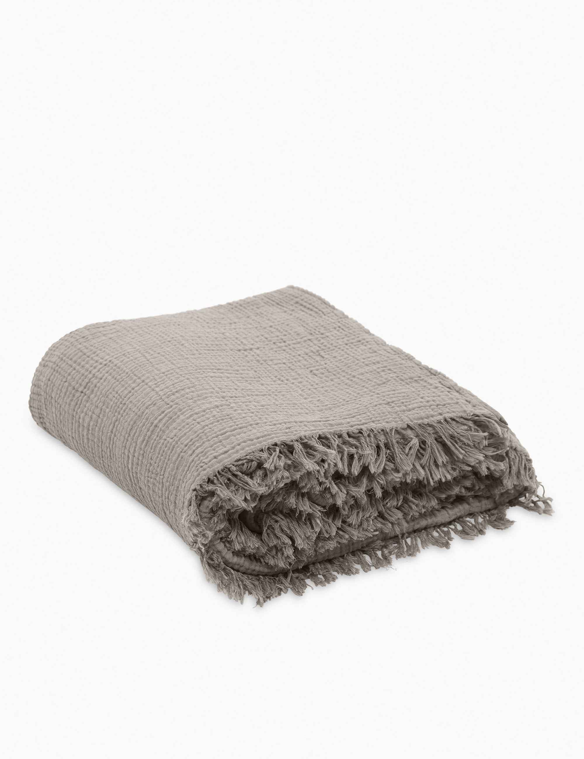 Alaia Bed Cover | Organic Cotton, Fringed Ends