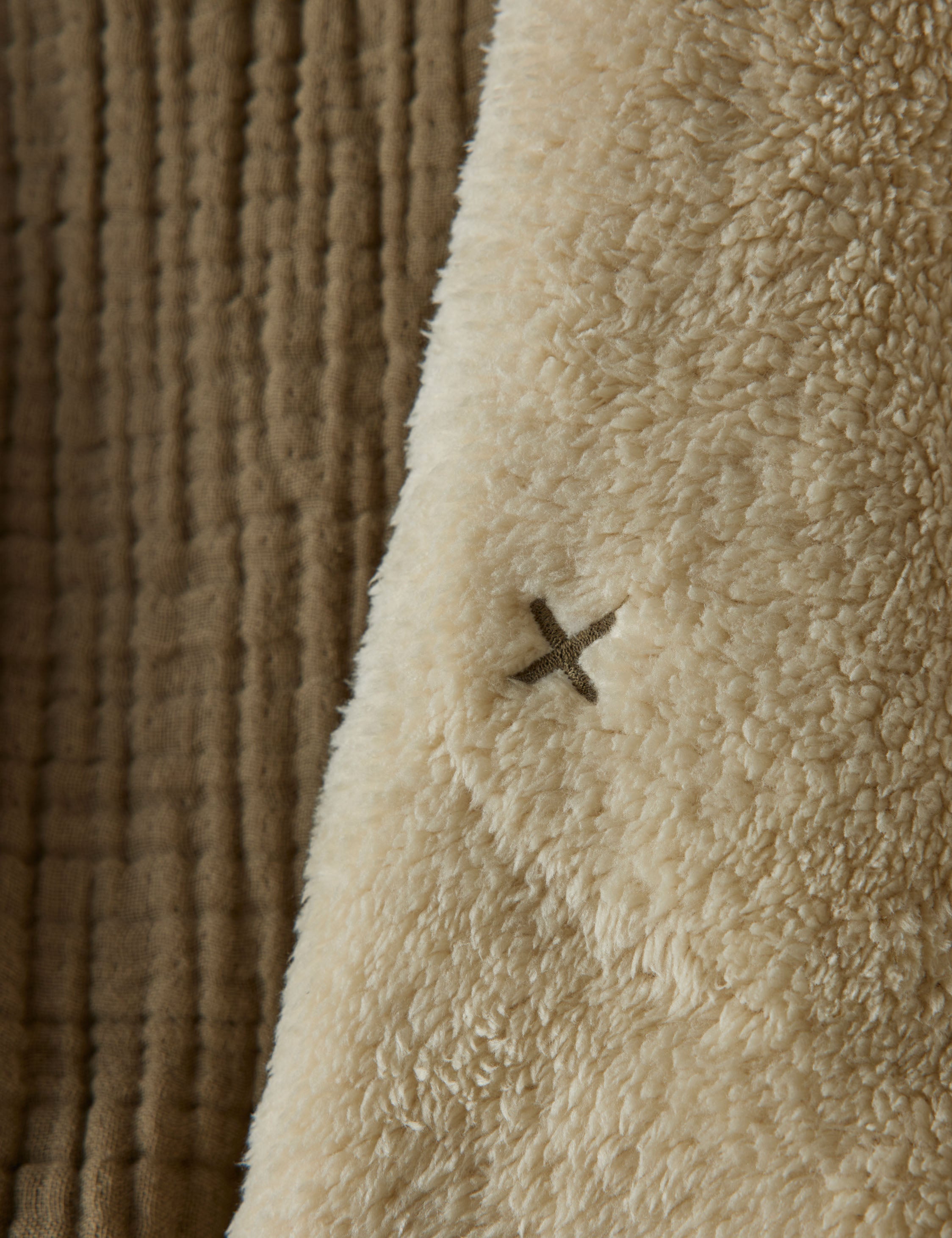 Alera Sherpa Throw | Plush Organic Cotton, Fringed Ends