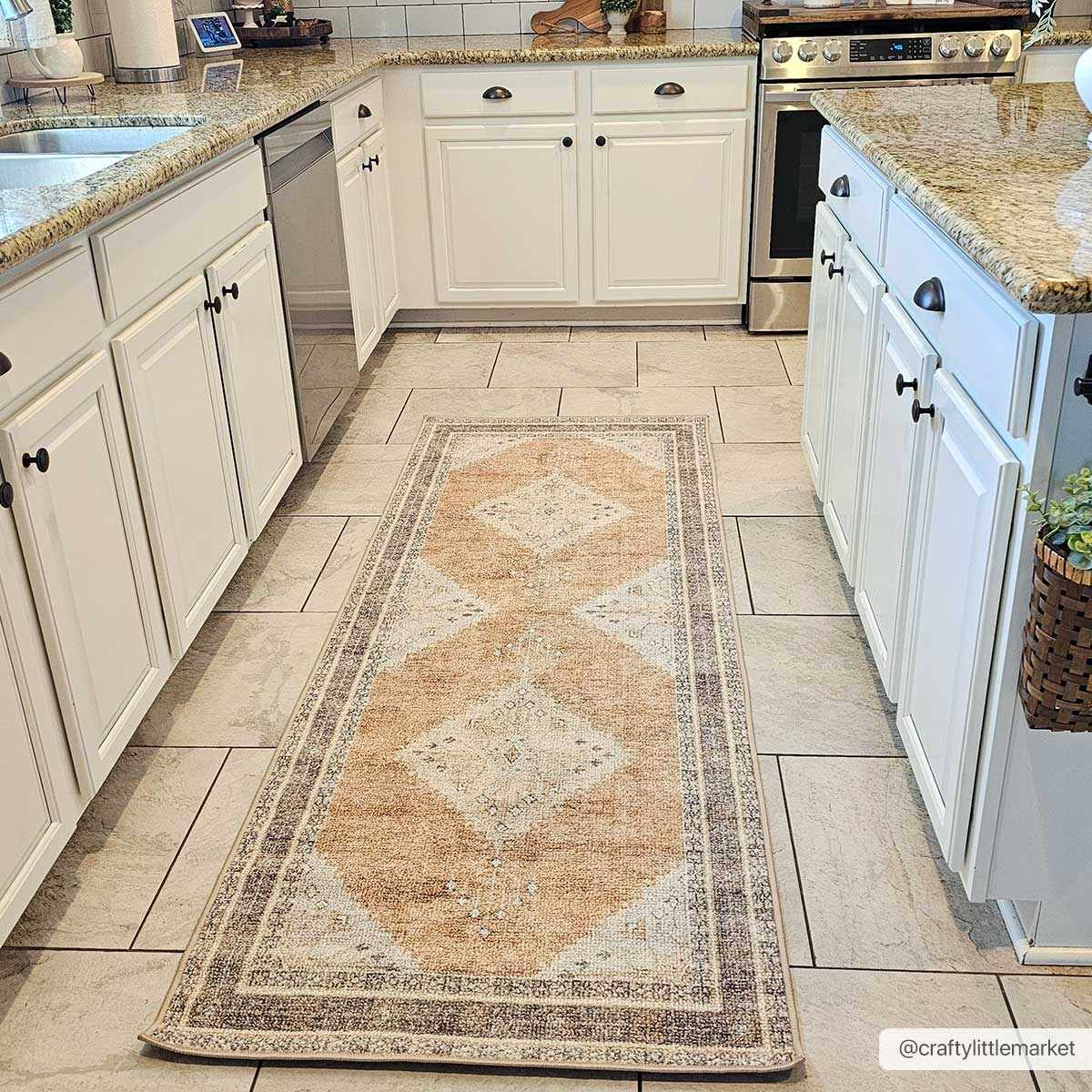 Albas Area Rug  Machine Washable  Medium Pile  Traditional Style