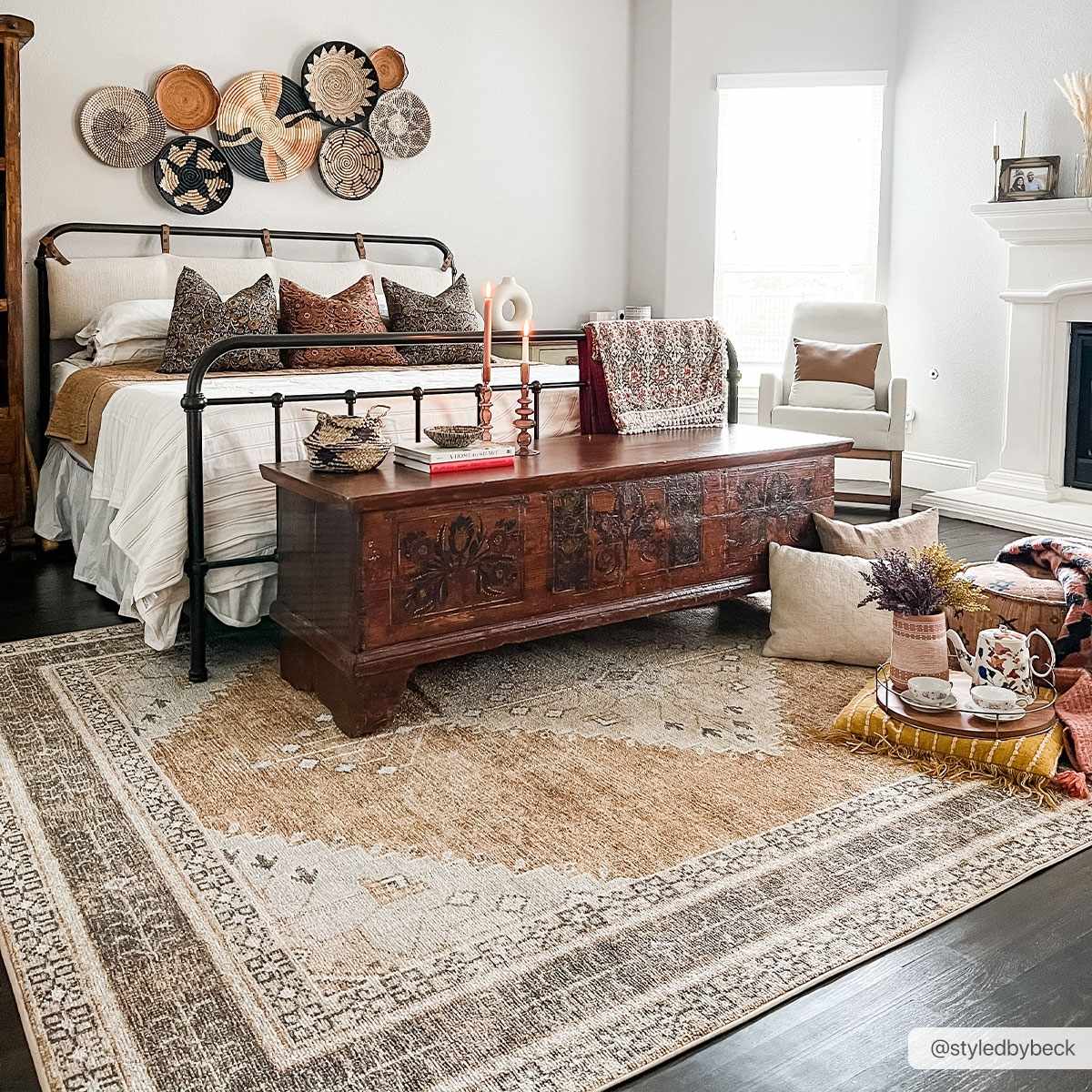 Albas Area Rug  Machine Washable  Medium Pile  Traditional Style