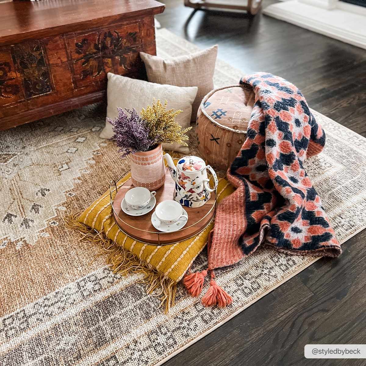 Albas Area Rug  Machine Washable  Medium Pile  Traditional Style