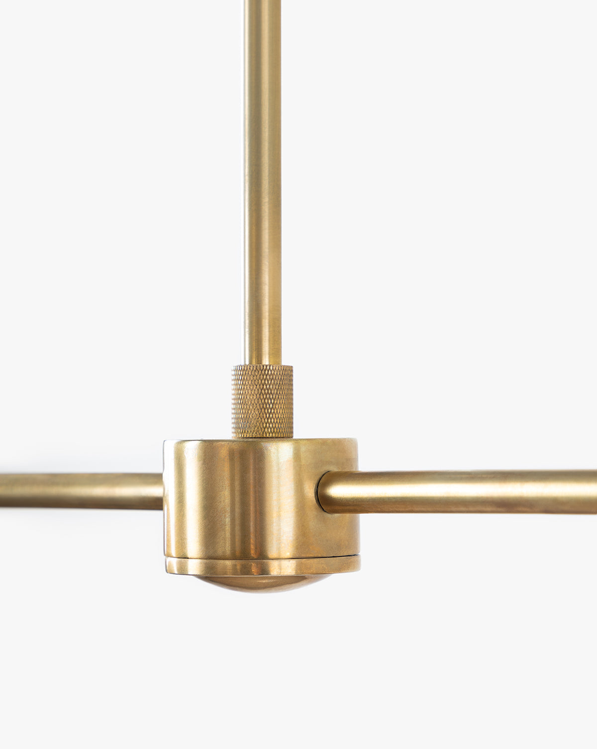 Aldora Linear Chandelier  Brass with Round Shades