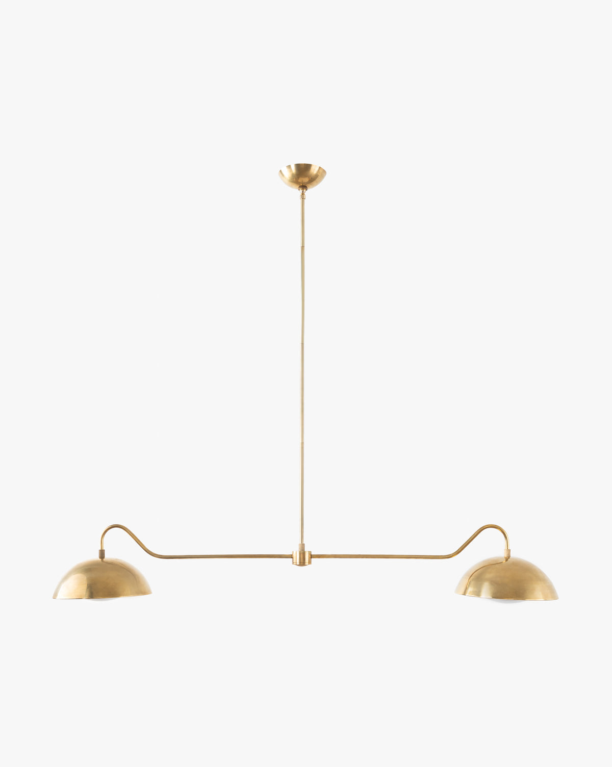 Aldora Linear Chandelier  Brass with Round Shades