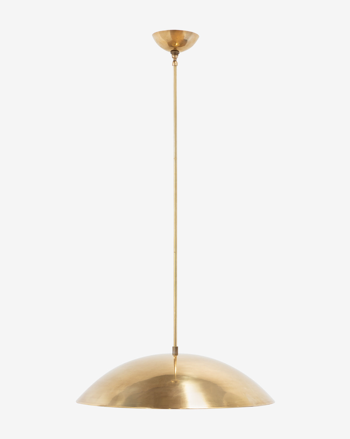 Aldora Pendant Light  Brass with Wide Round Shade