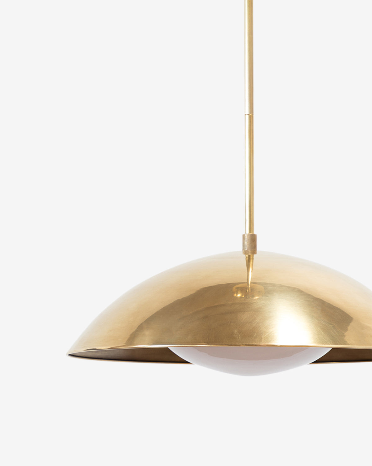 Aldora Pendant Light  Brass with Wide Round Shade