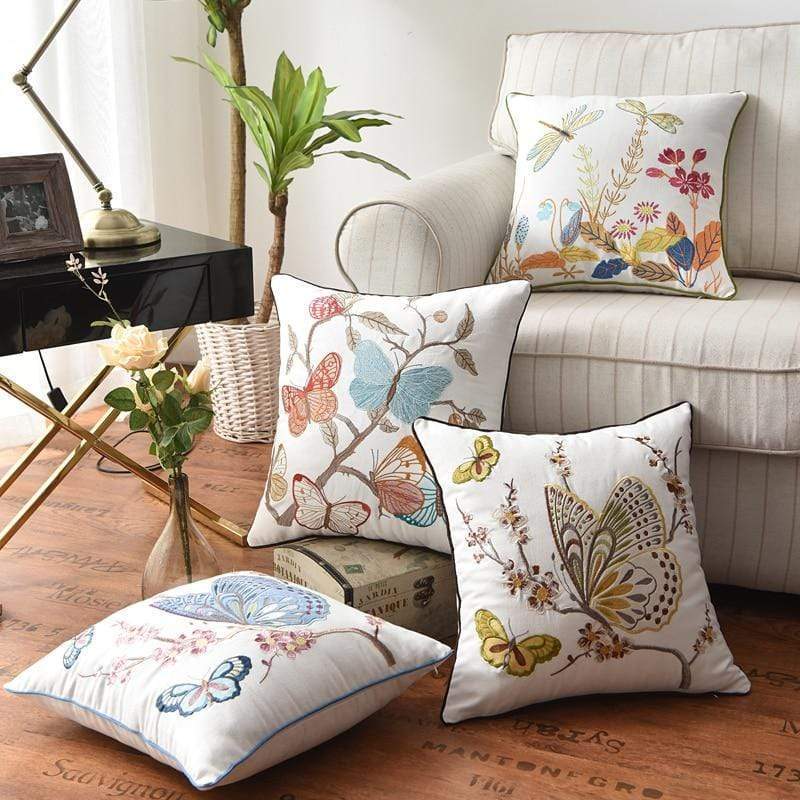 Fiora Cushion Cover | Artisan Embroidery, 45x45 cm
