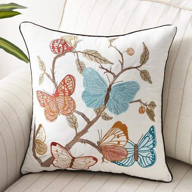Fiora Cushion Cover | Artisan Embroidery, 45x45 cm