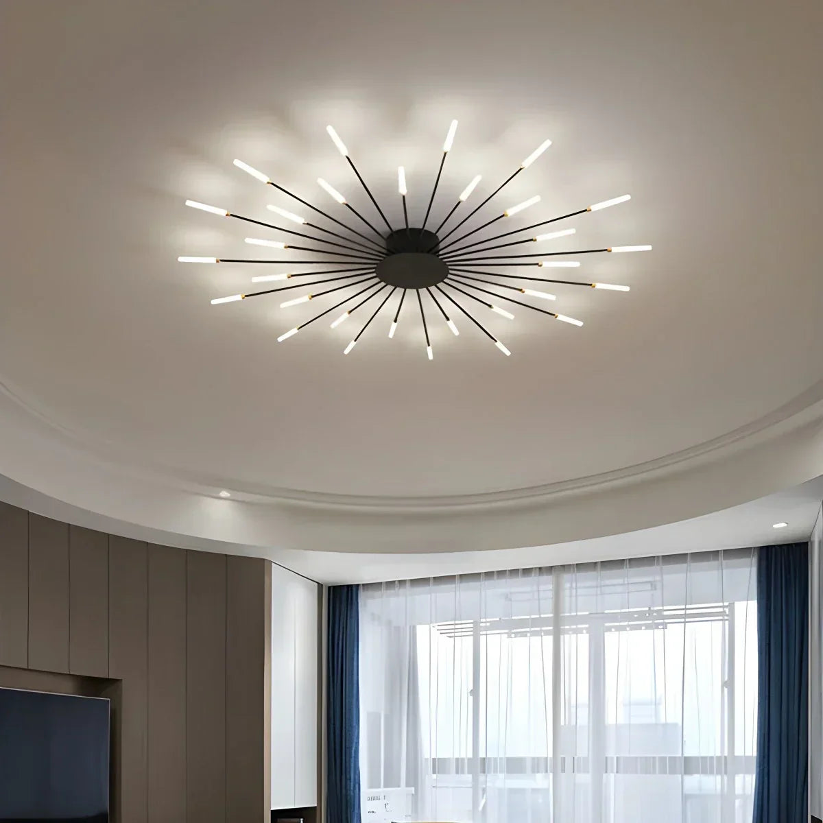 Kora LED Plafondlamp | Dimbaar, Modern Design in Zwart of Goud