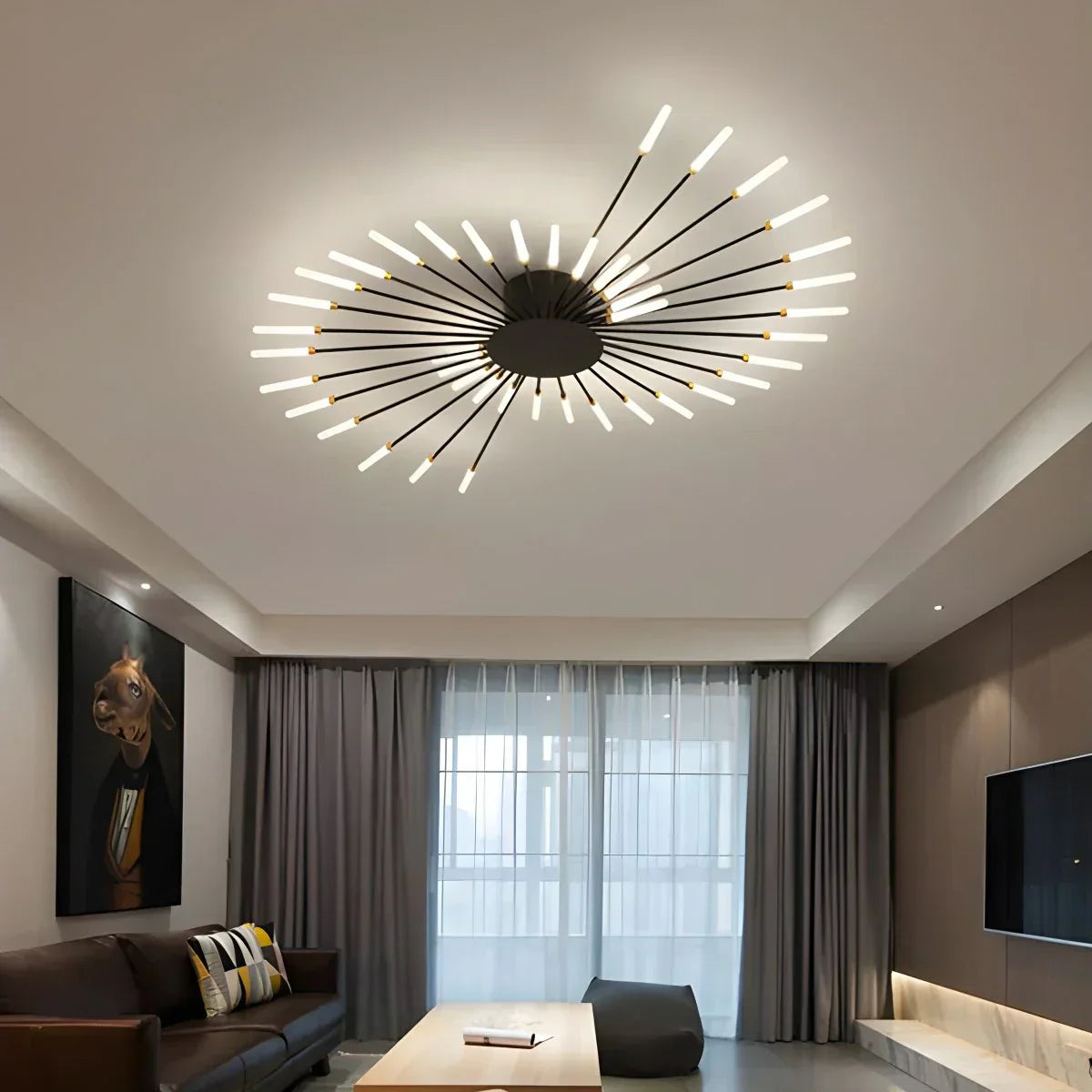 Kora LED Plafondlamp | Dimbaar, Modern Design in Zwart of Goud