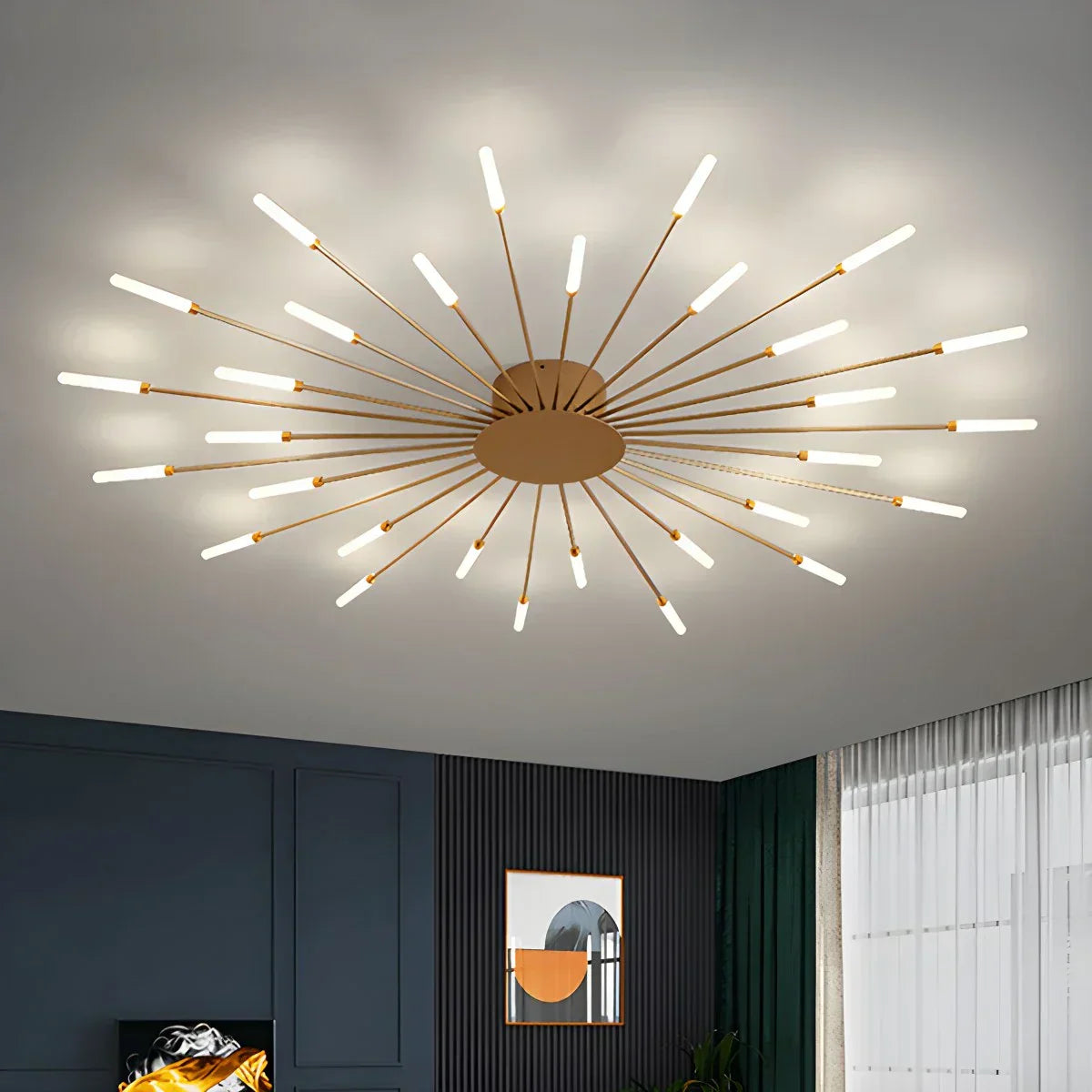 Kora LED Plafondlamp | Dimbaar, Modern Design in Zwart of Goud