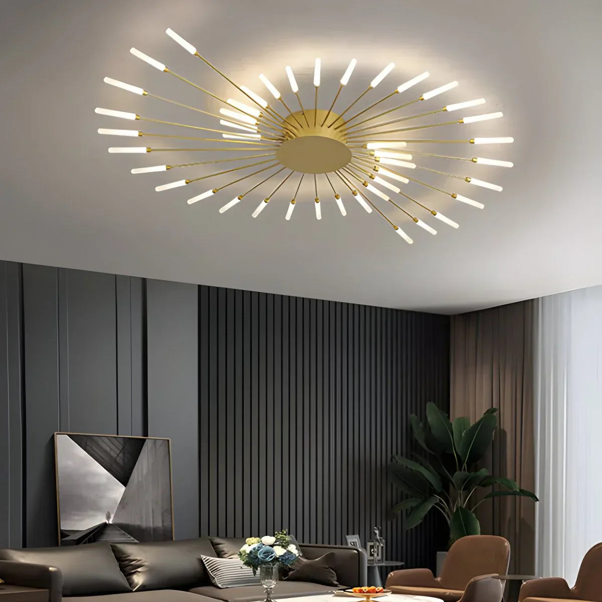 Kora LED Plafondlamp | Dimbaar, Modern Design in Zwart of Goud