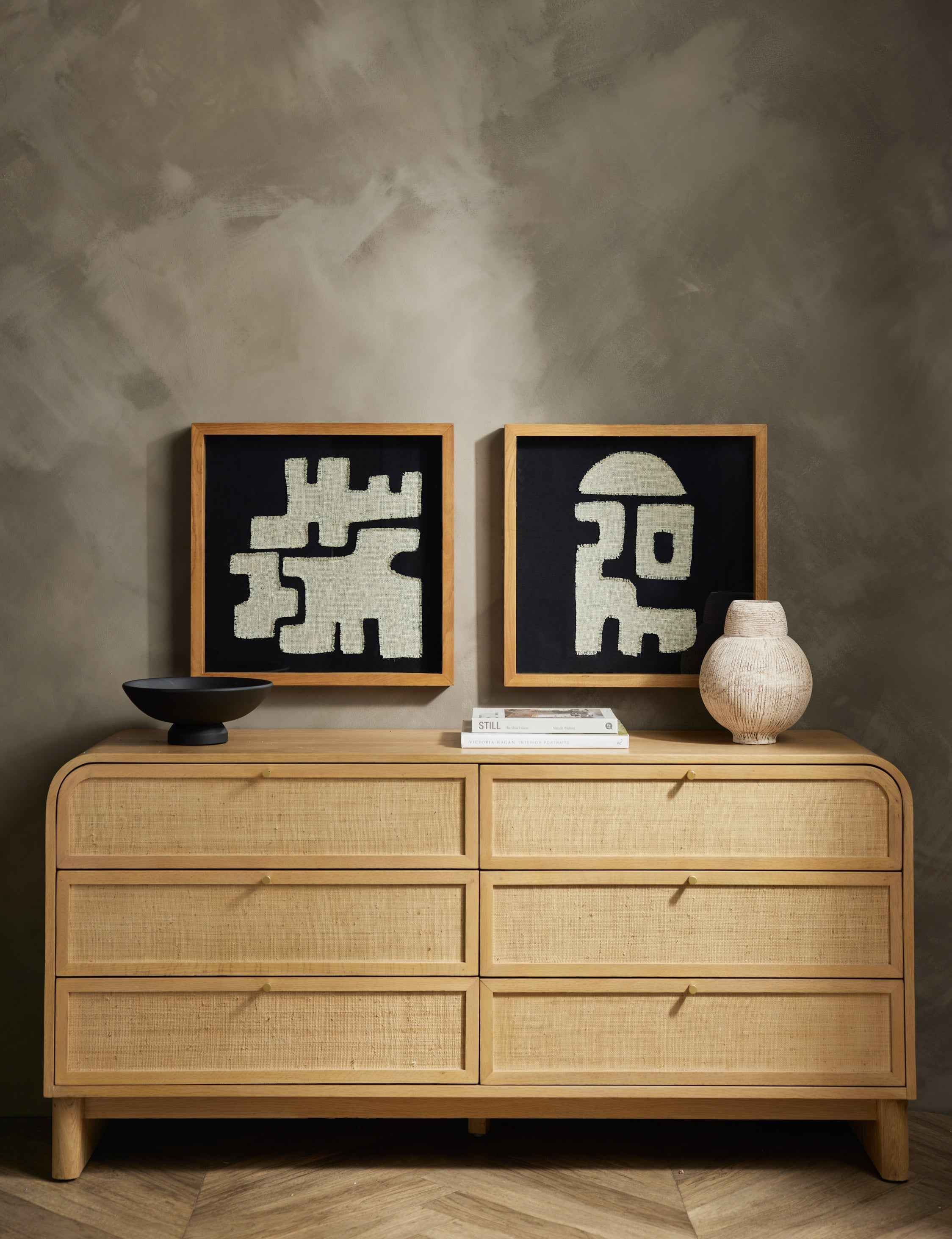 Sable Wide Dresser | Rounded Oak Frame, Soft-Close Drawers