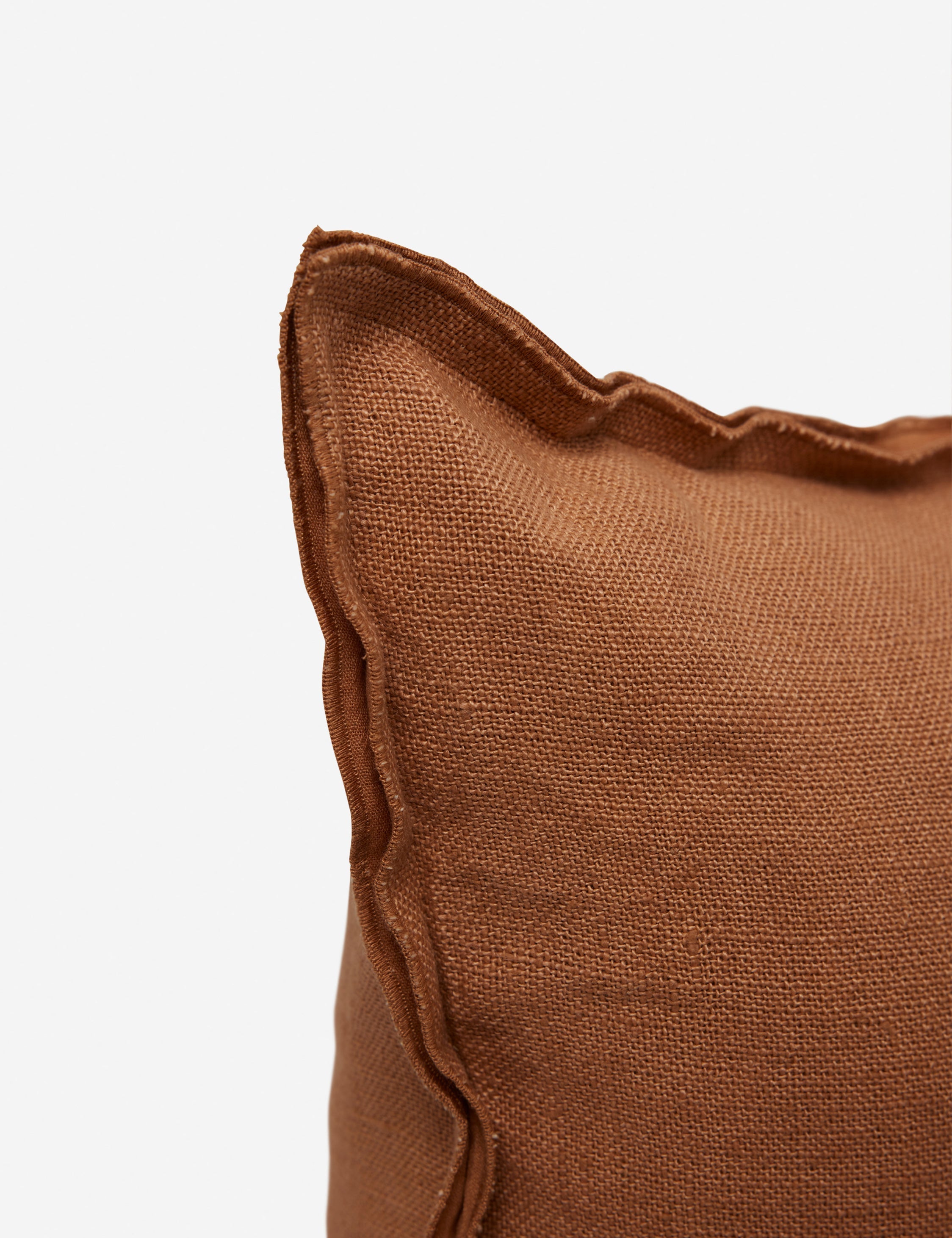 Luna Linen Lumbar Pillow | Superior Long Fiber Flax, Tonal Stitch Detail