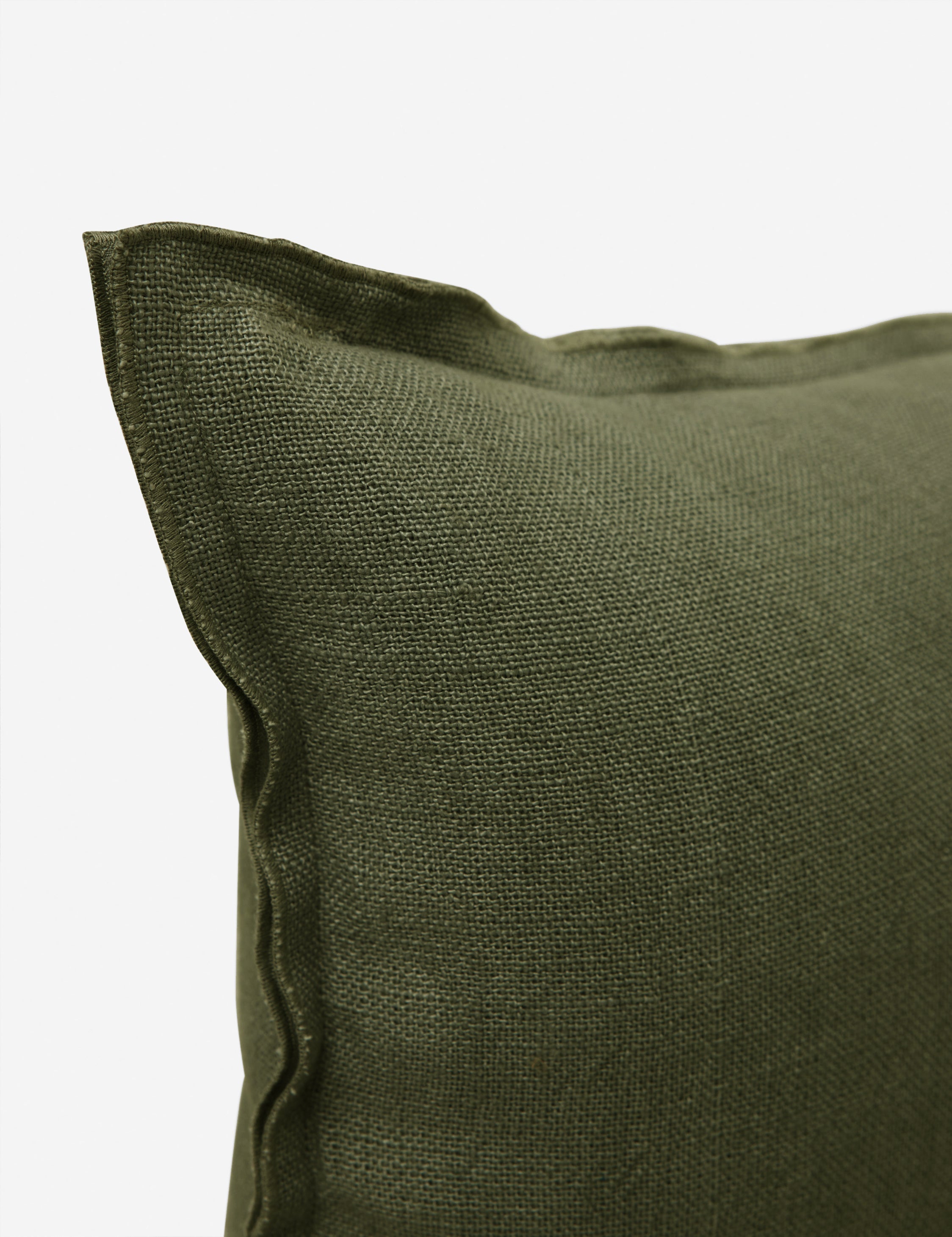 Luna Linen Lumbar Pillow | Superior Long Fiber Flax, Tonal Stitch Detail