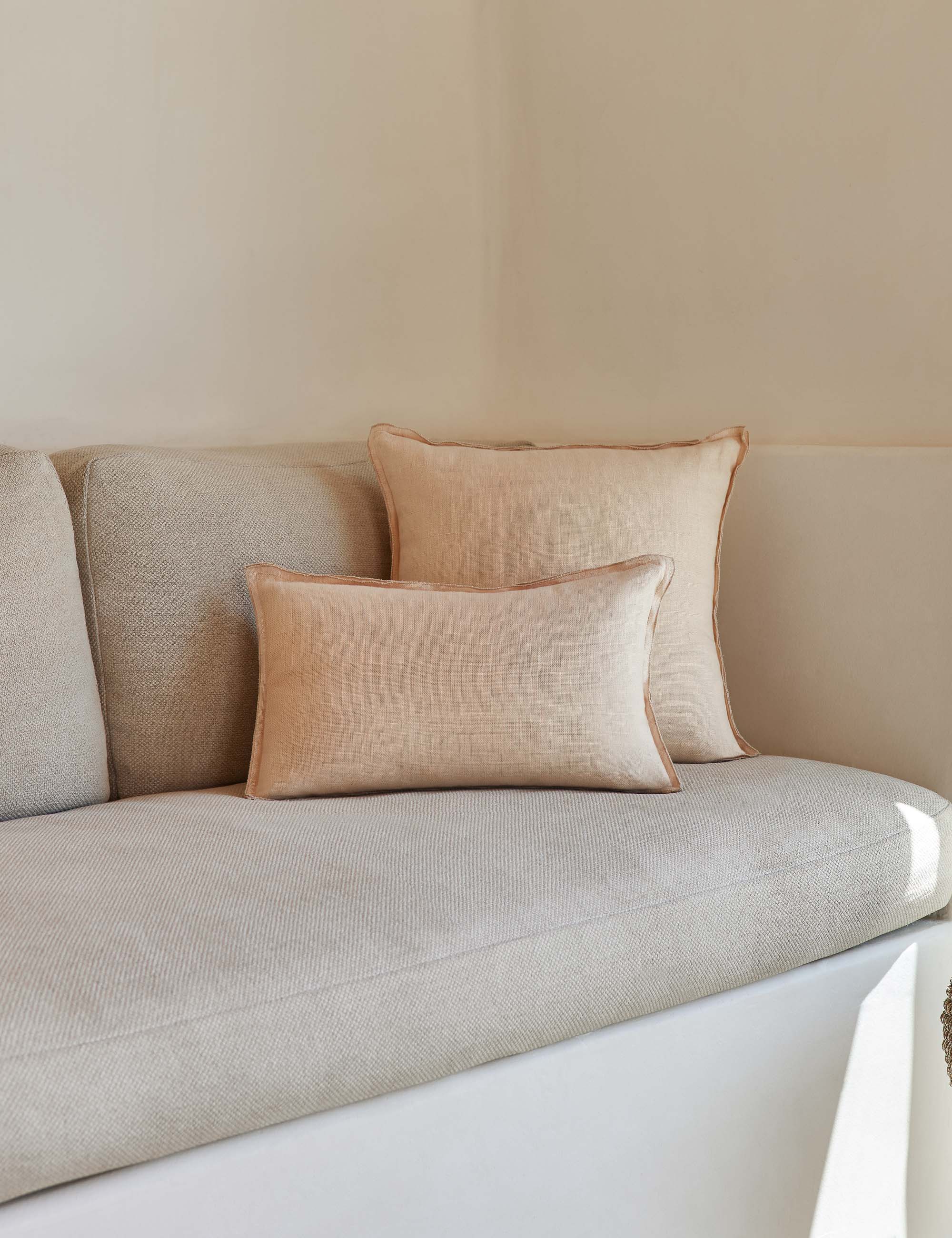 Luna Linen Lumbar Pillow | Superior Long Fiber Flax, Tonal Stitch Detail
