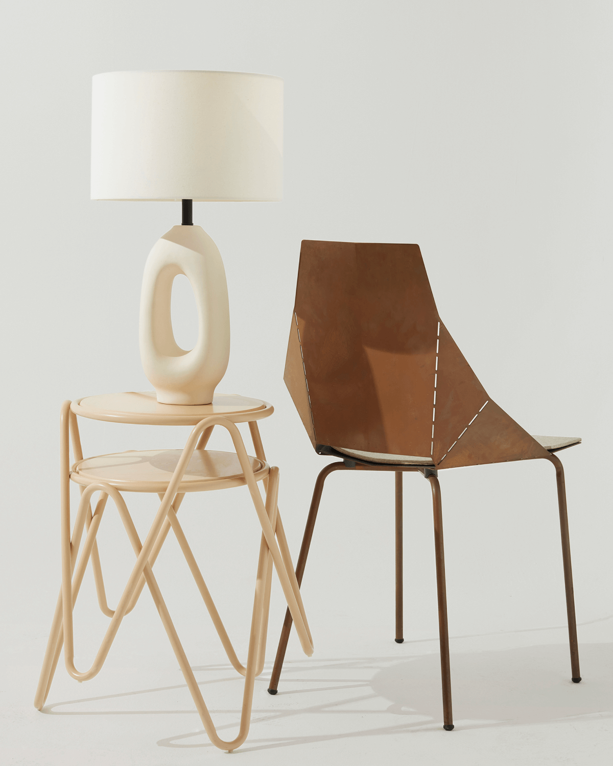 Astra Table Lamp | Cream Ceramic Base, USB-C Charging Port