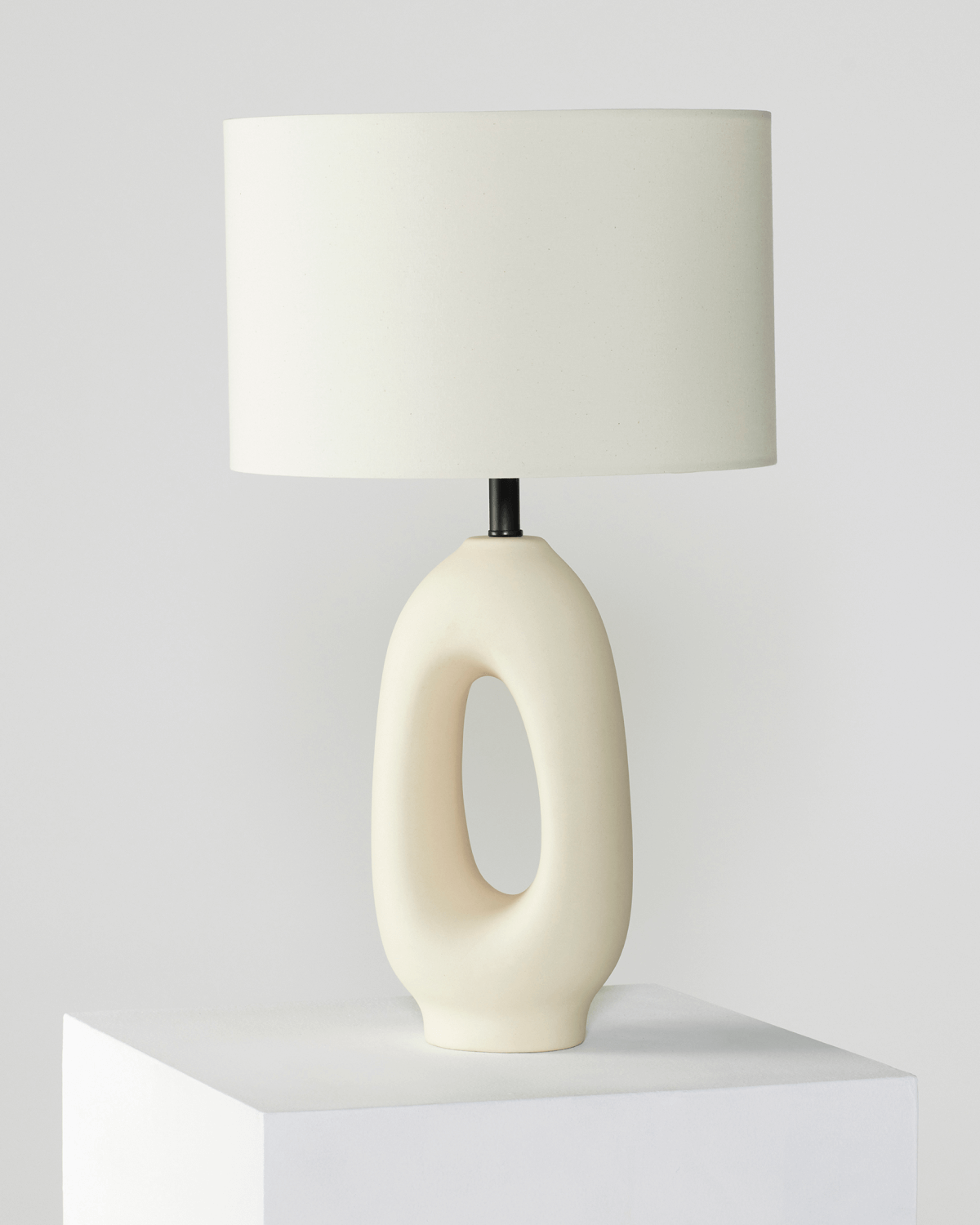 Astra Table Lamp | Cream Ceramic Base, USB-C Charging Port