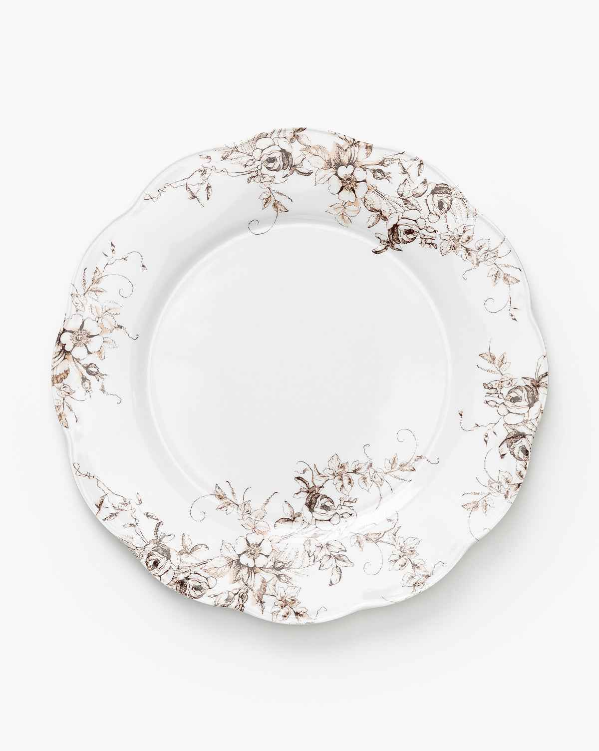 Bela Dinner Plates Set of 4 Melamine with Scalloped Edges