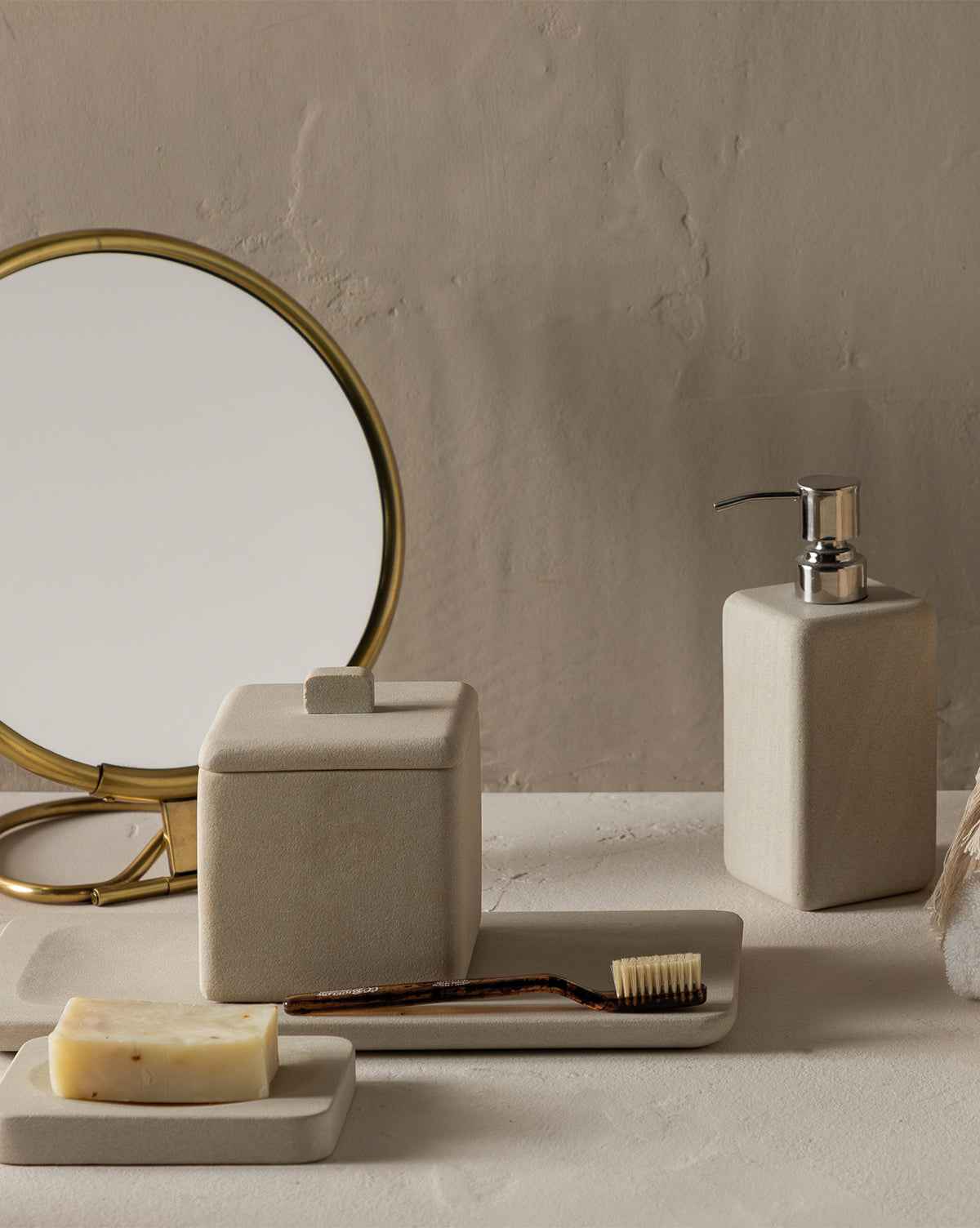 Bela Sandstone Bath Collection  Elegant Texture, Organic Touch