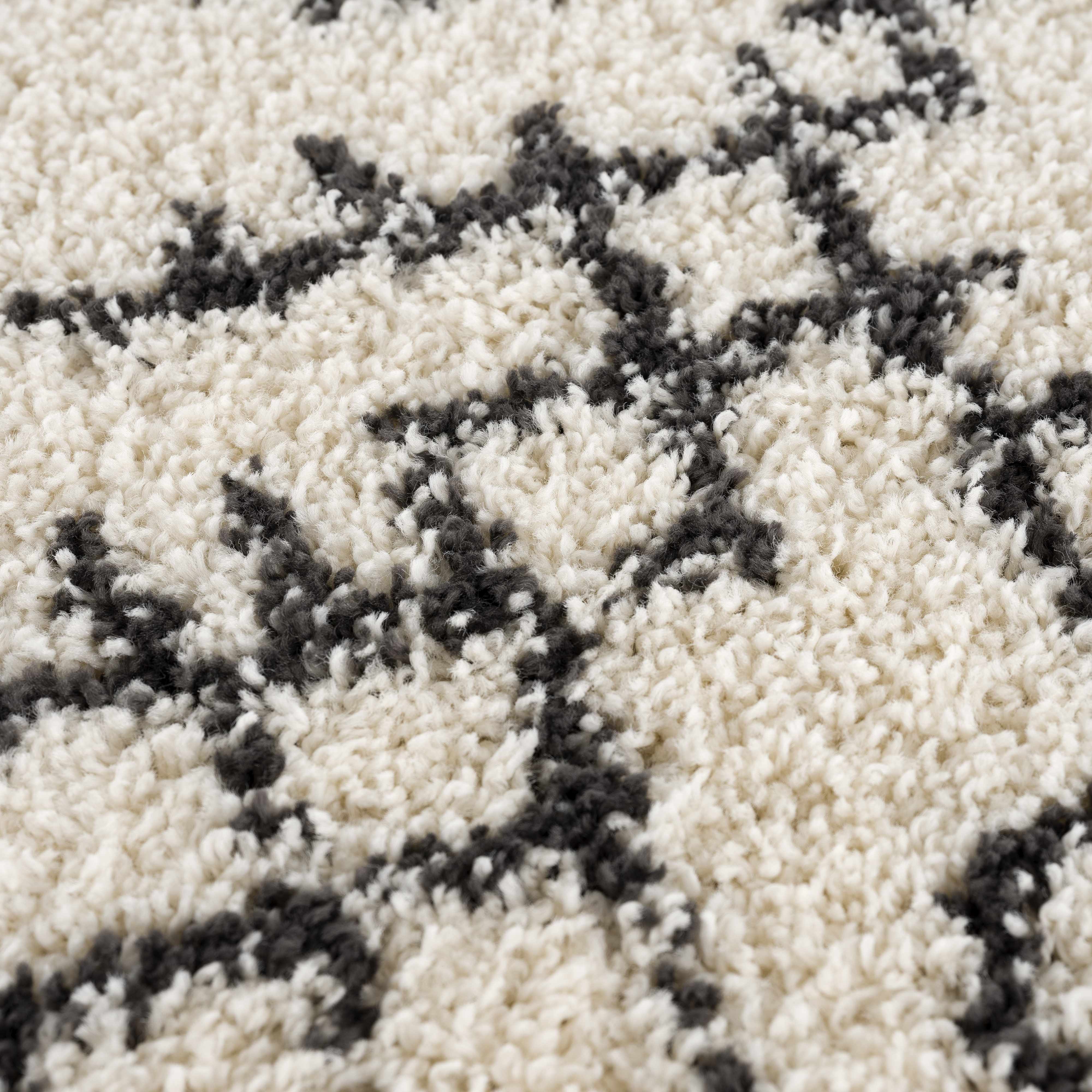 Bello Plush Area Rug  Machine Woven  Charcoal/Beige