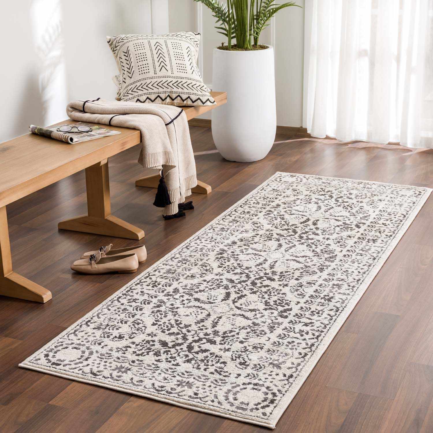 Milo Area Rug Machine Woven 60% Polypropylene Charcoal Gray