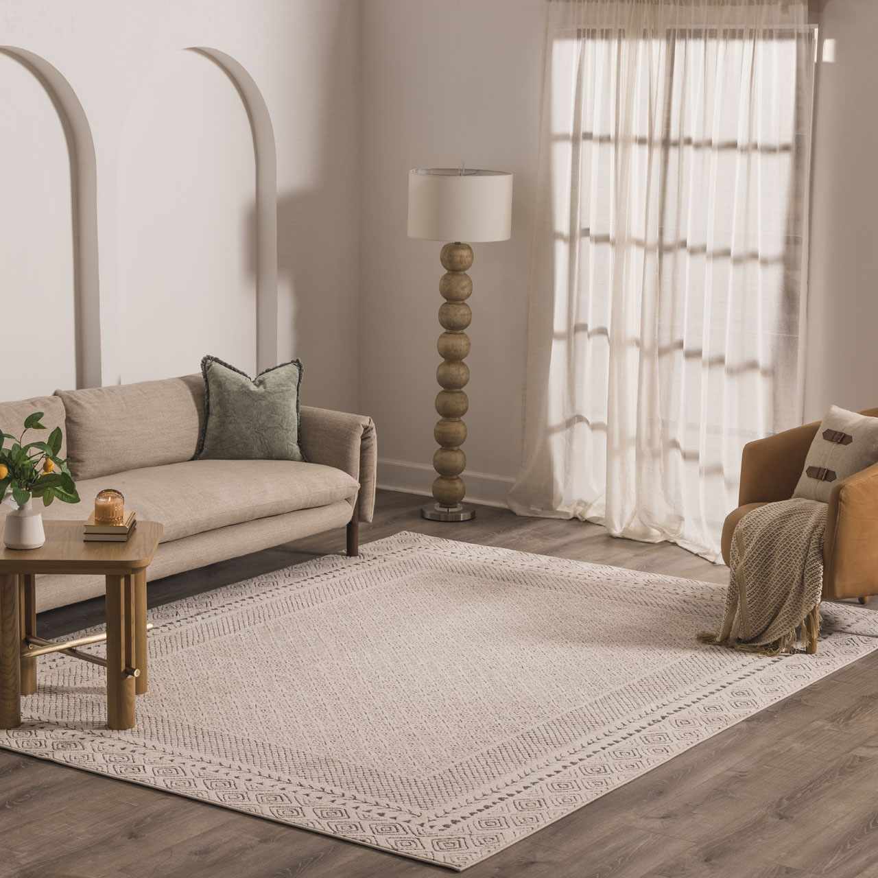 Bela Area Rug  Soft Neutral Colors, Medium Pile