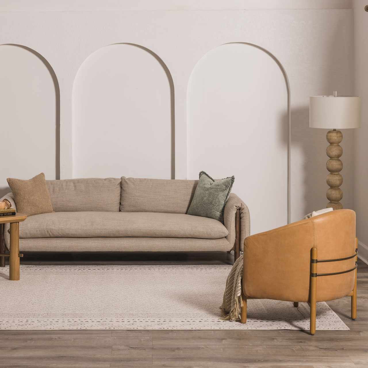 Bela Area Rug  Soft Neutral Colors, Medium Pile