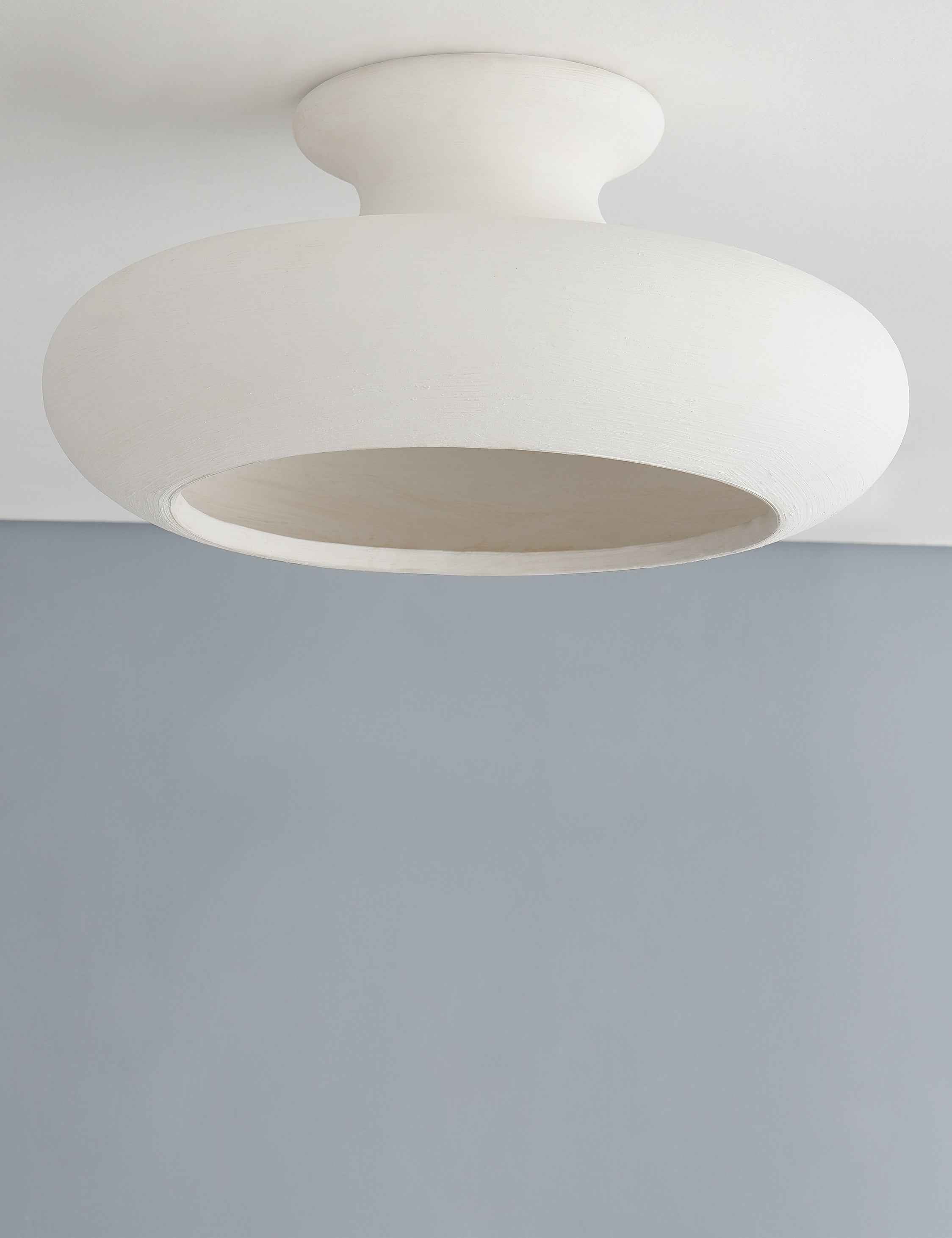 Olea Flush Mount Light | Ceramic Pottery, Textured Finish