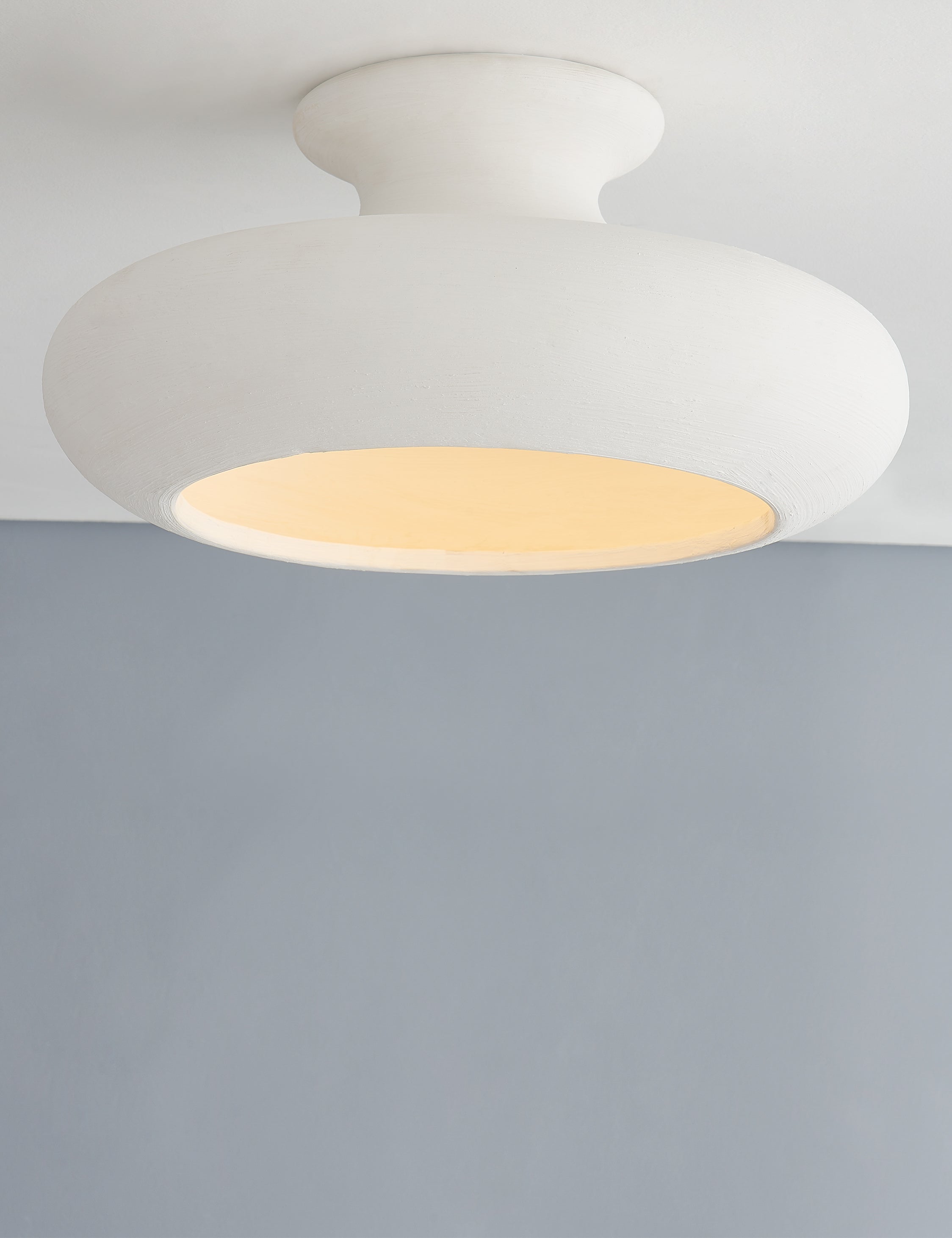 Olea Flush Mount Light | Ceramic Pottery, Textured Finish