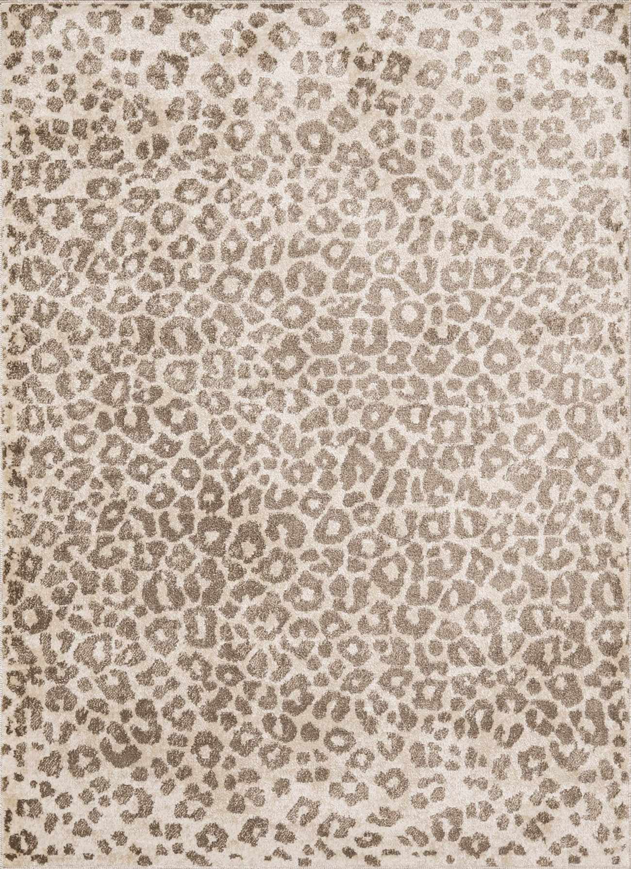 Bela Leopard Print Area Rug  Medium Pile  100% Polypropylene