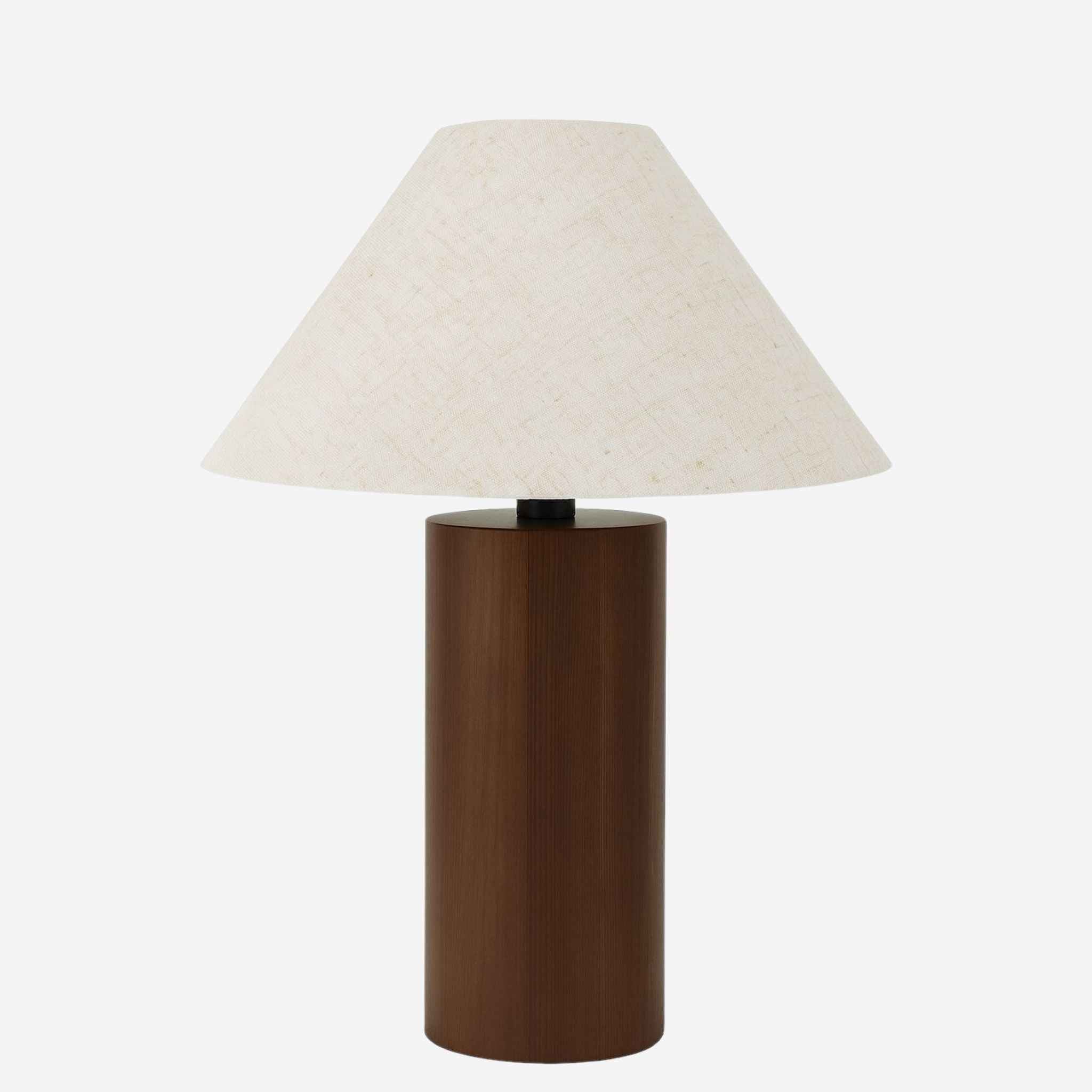 Sirocco Table Lamp | Wooden Base, Linen Shade, 48 cm