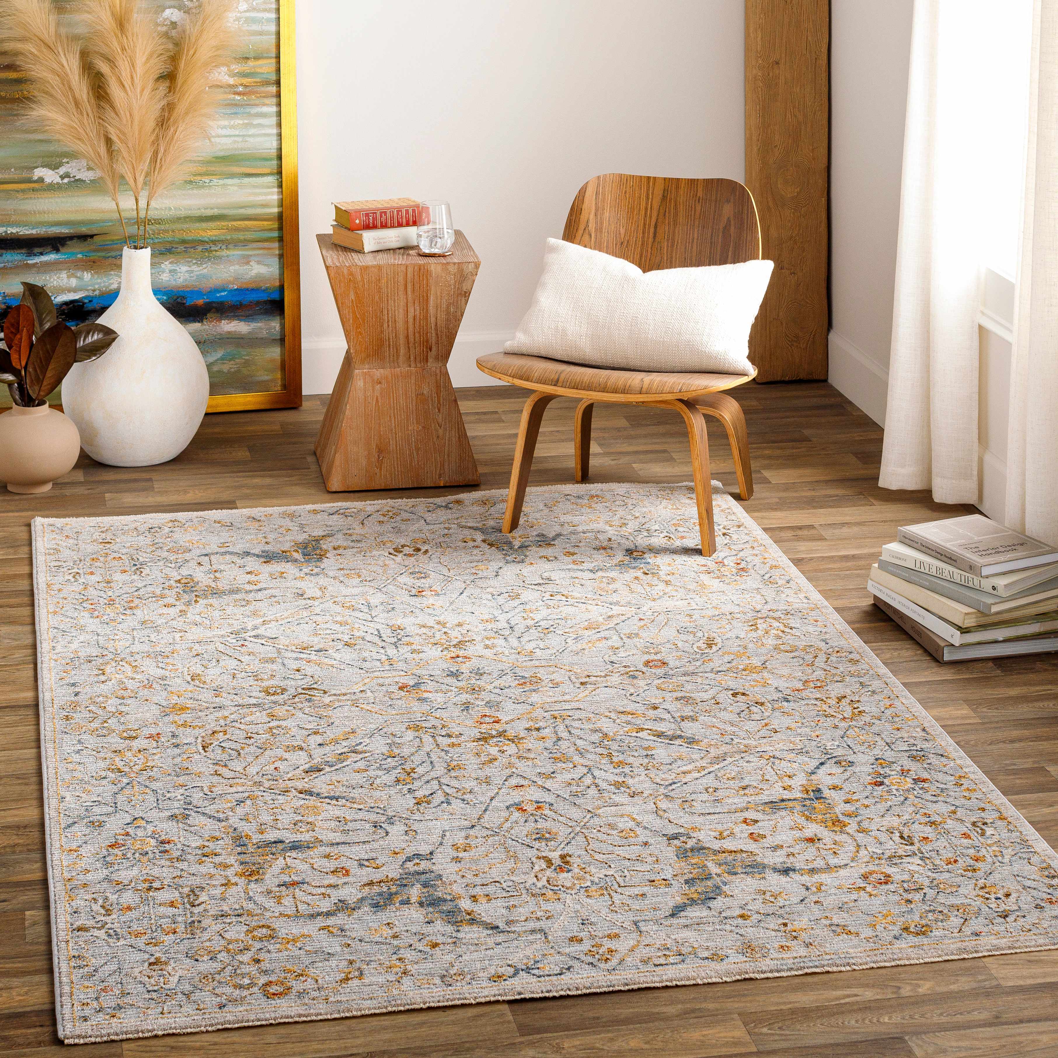 Bela Oushak Rug  Medium Pile  100% Polyester