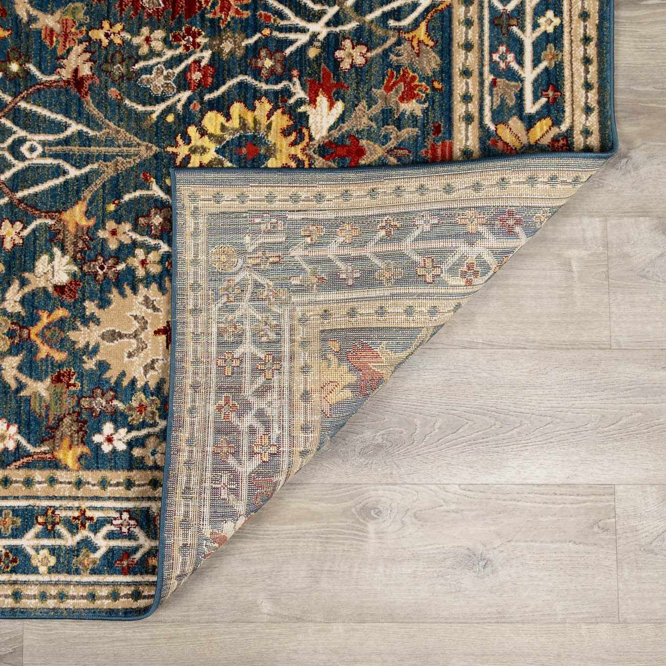 Brio Area Rug  Navy Blue Damask, Machine Woven Polypropylene