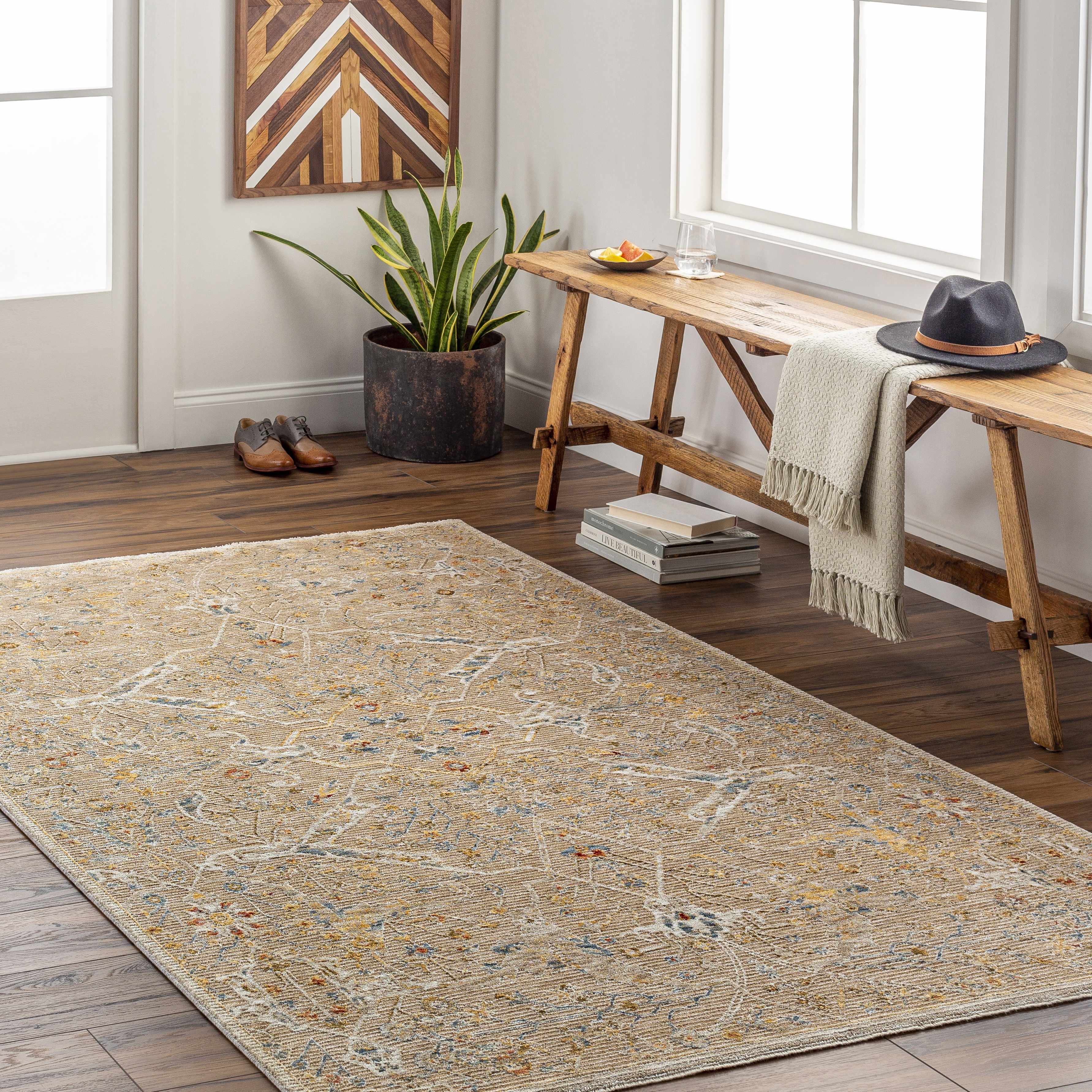 Bela Area Rug  Medium Pile, 100% Polyester, Traditional Style